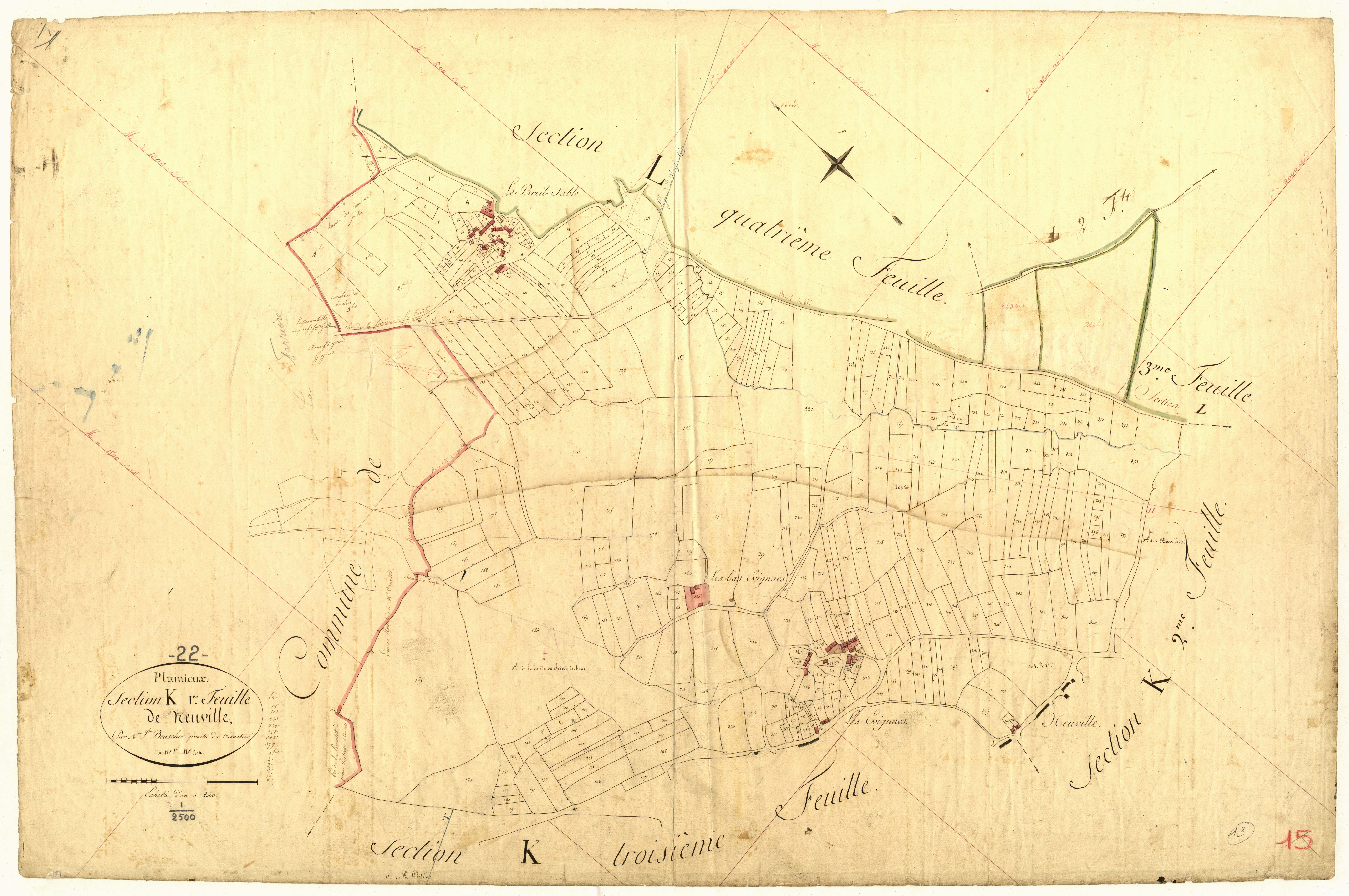 Plumieux - Section K, 1re feuille