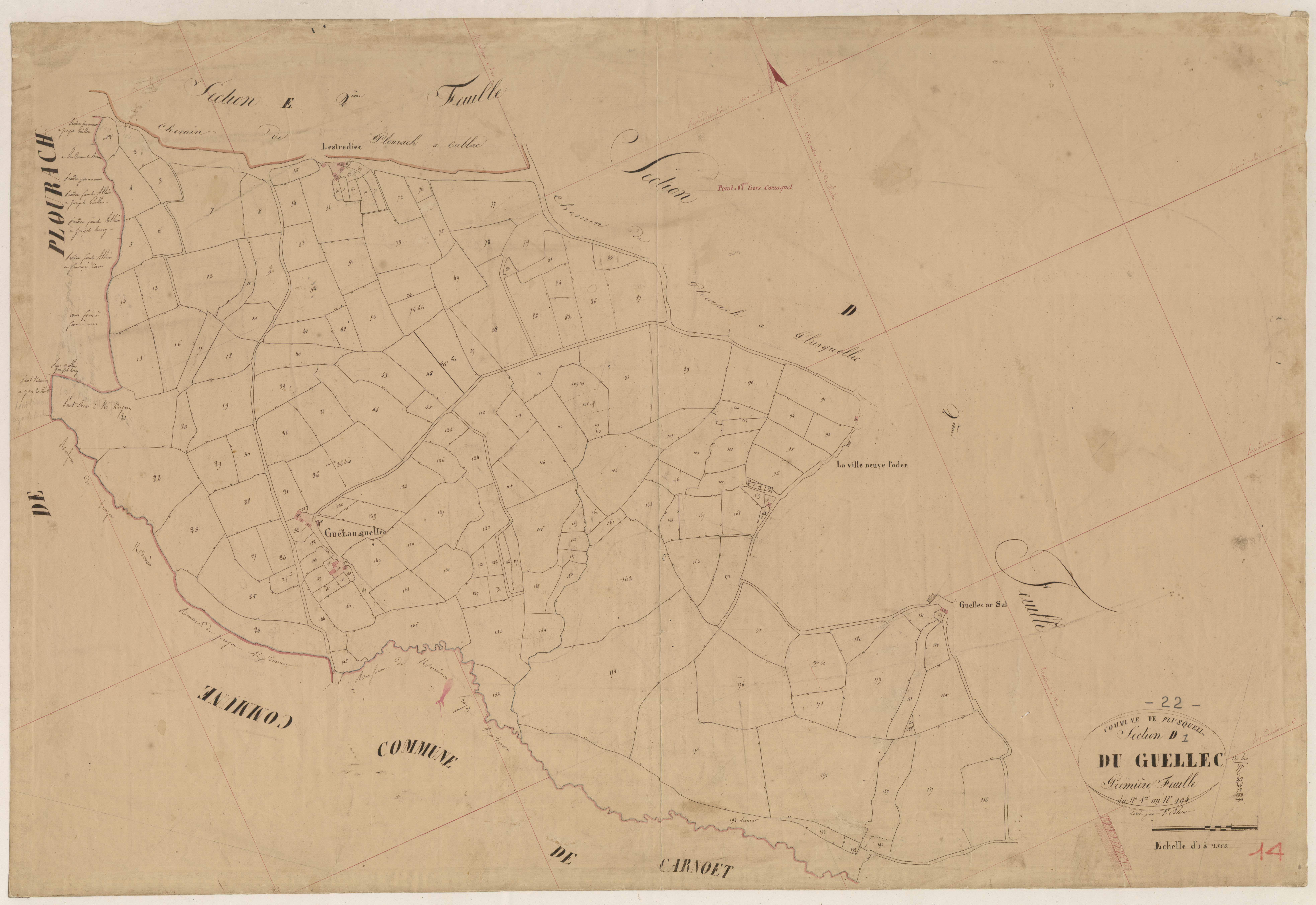 Plusquellec - Section D, 1re feuille