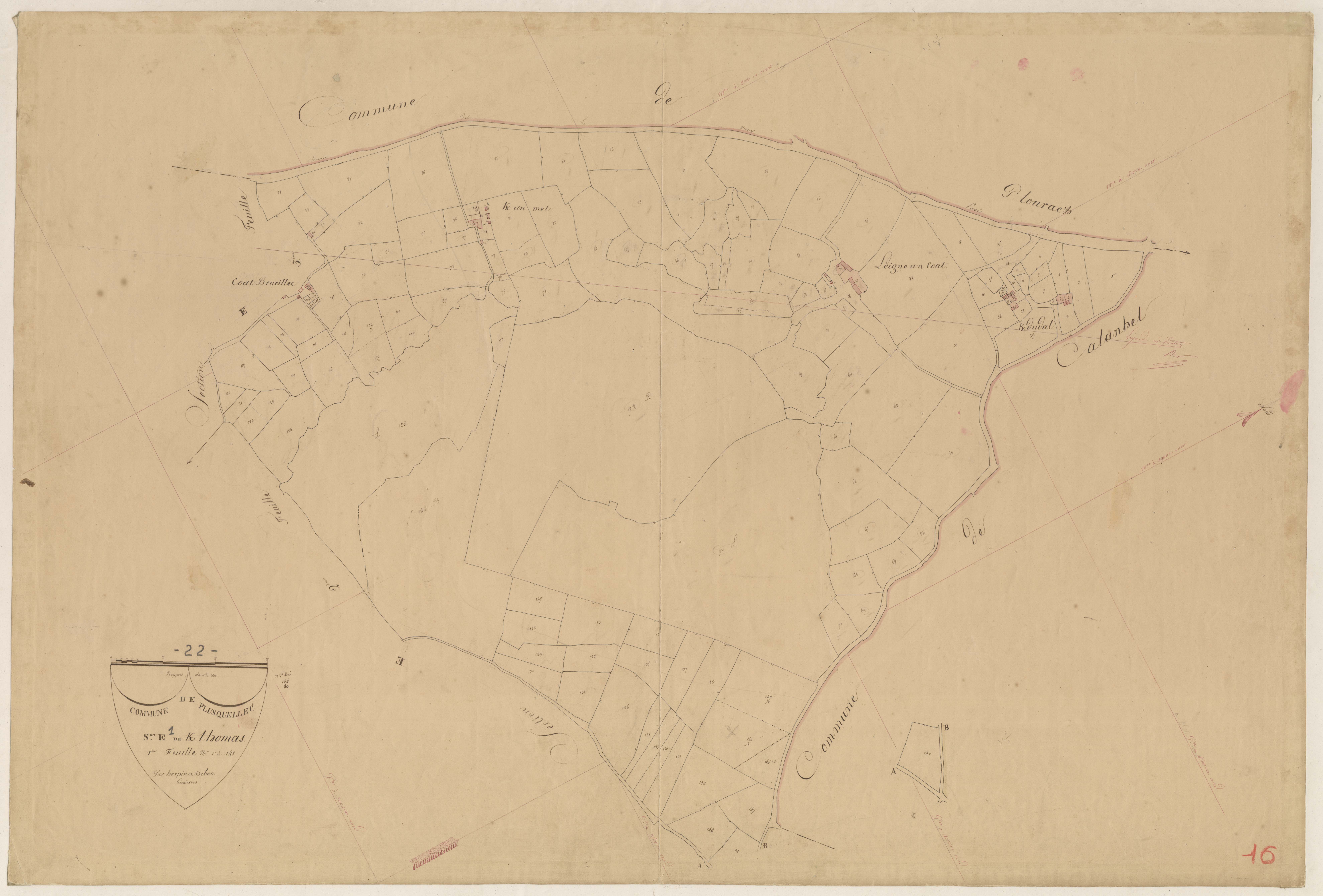Plusquellec - Section E, 1re feuille
