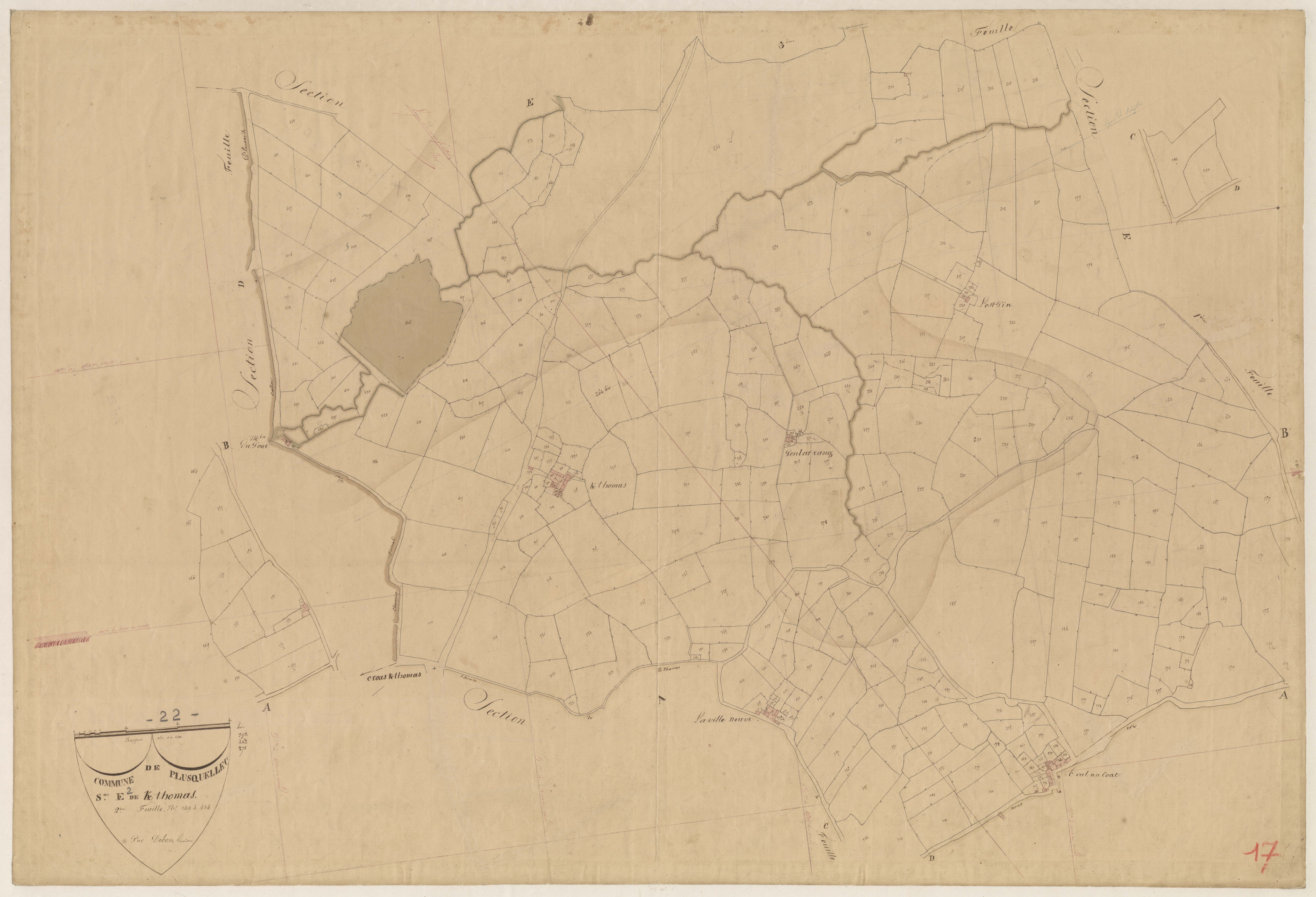 Plusquellec - Section E, 2e feuille