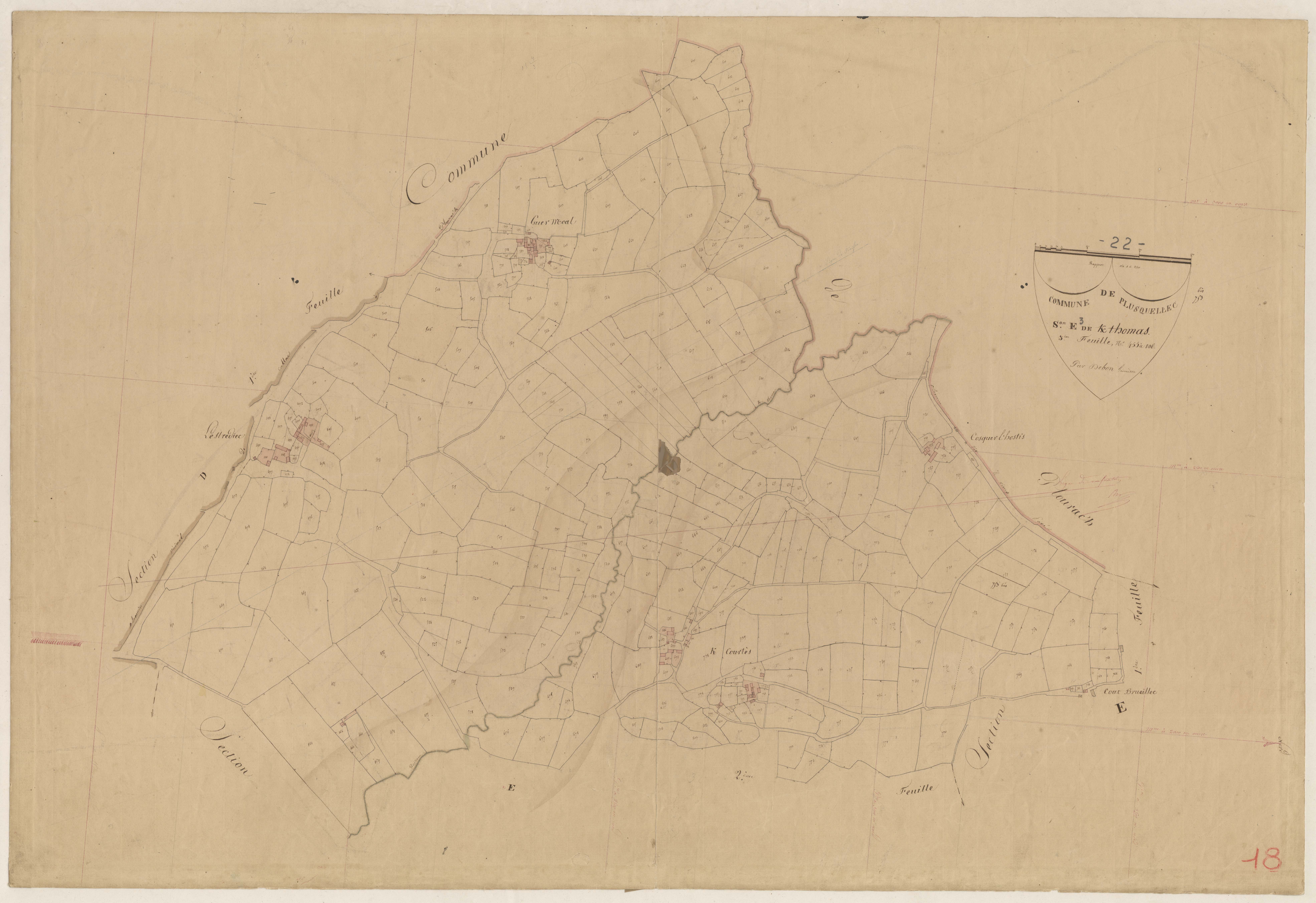 Plusquellec - Section E, 3e feuille