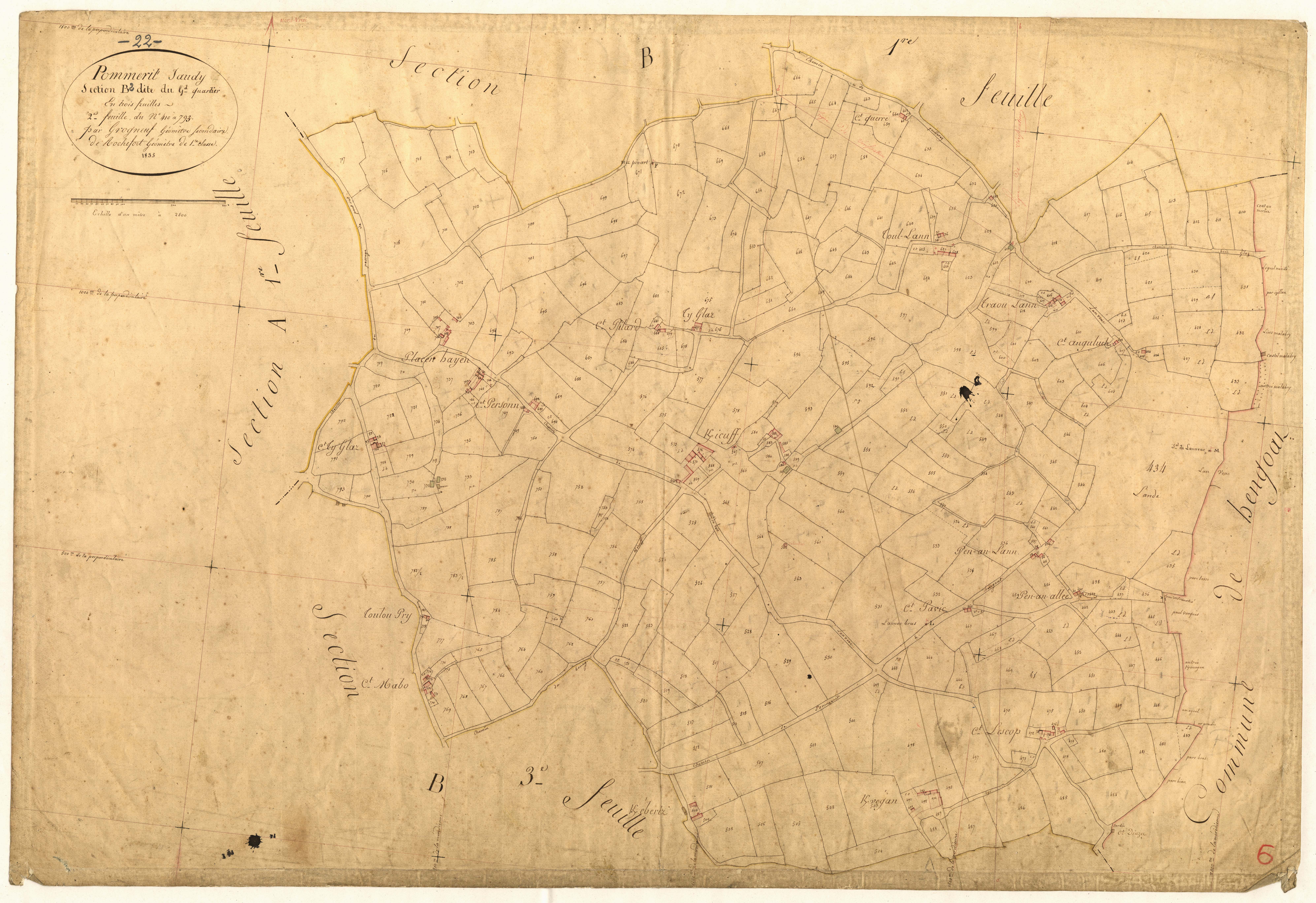 Pommerit-Jaudy - Section B, 2e feuille