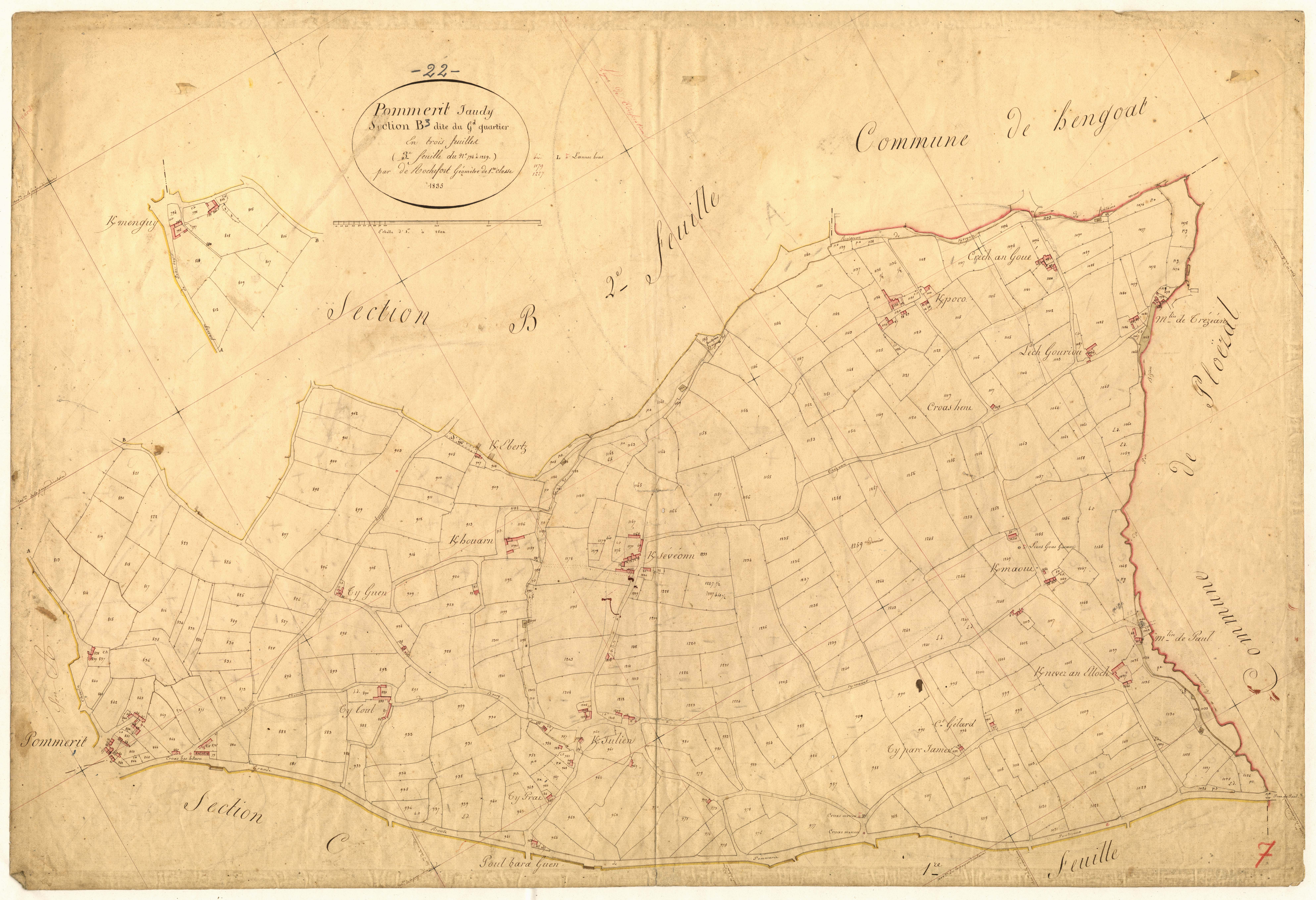 Pommerit-Jaudy - Section B, 3e feuille