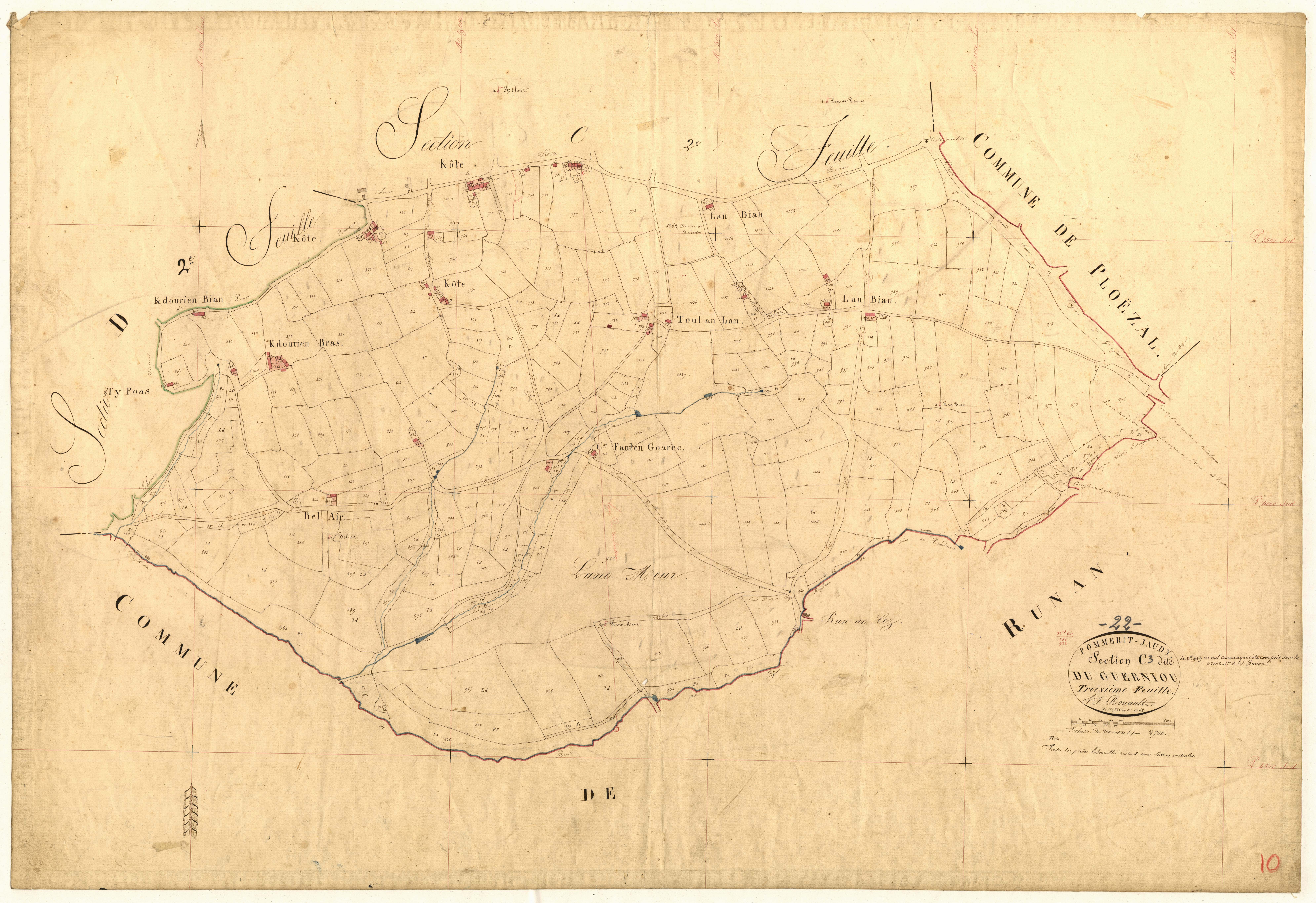 Pommerit-Jaudy - Section C, 3e feuille