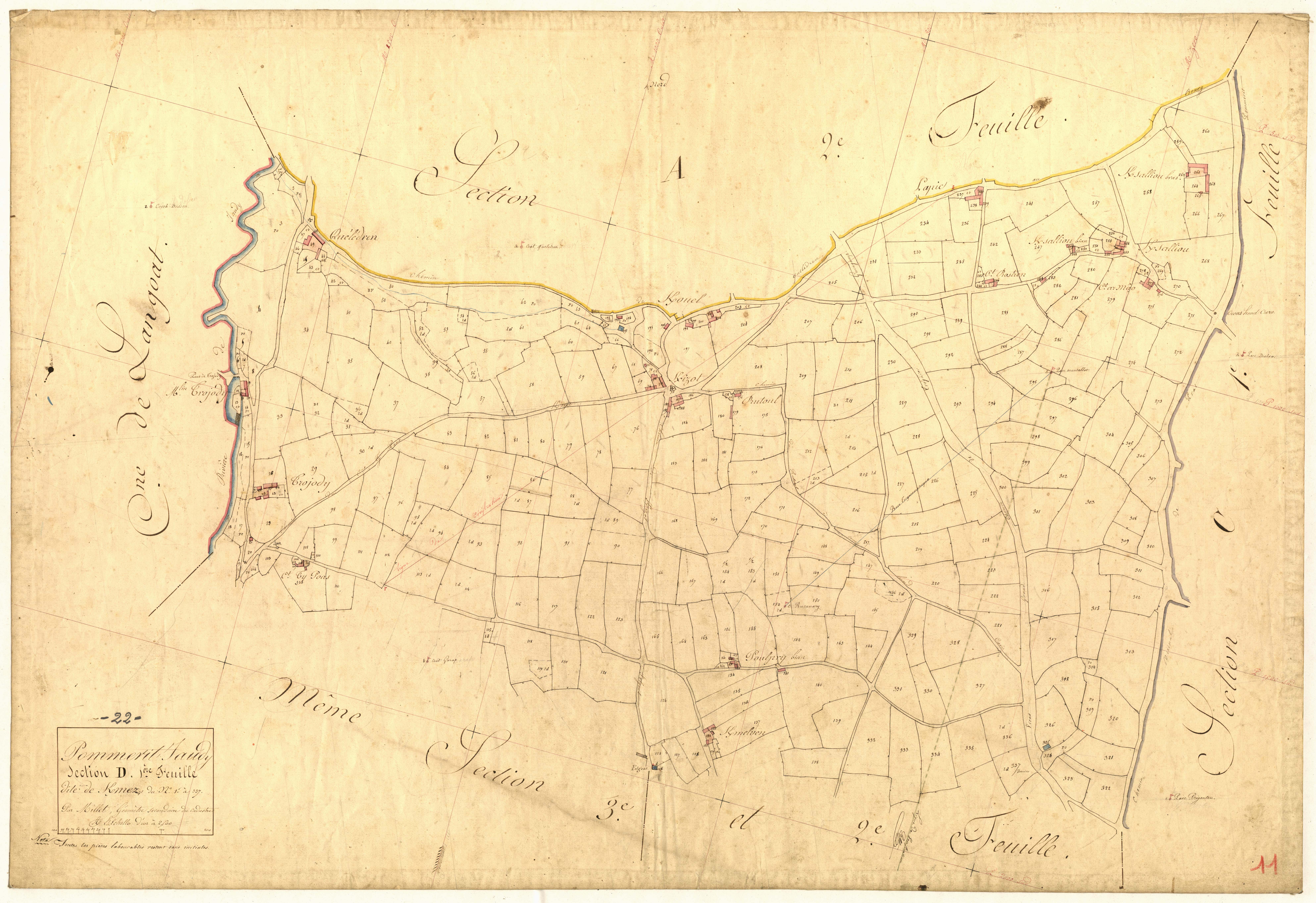 Pommerit-Jaudy - Section D, 1re feuille