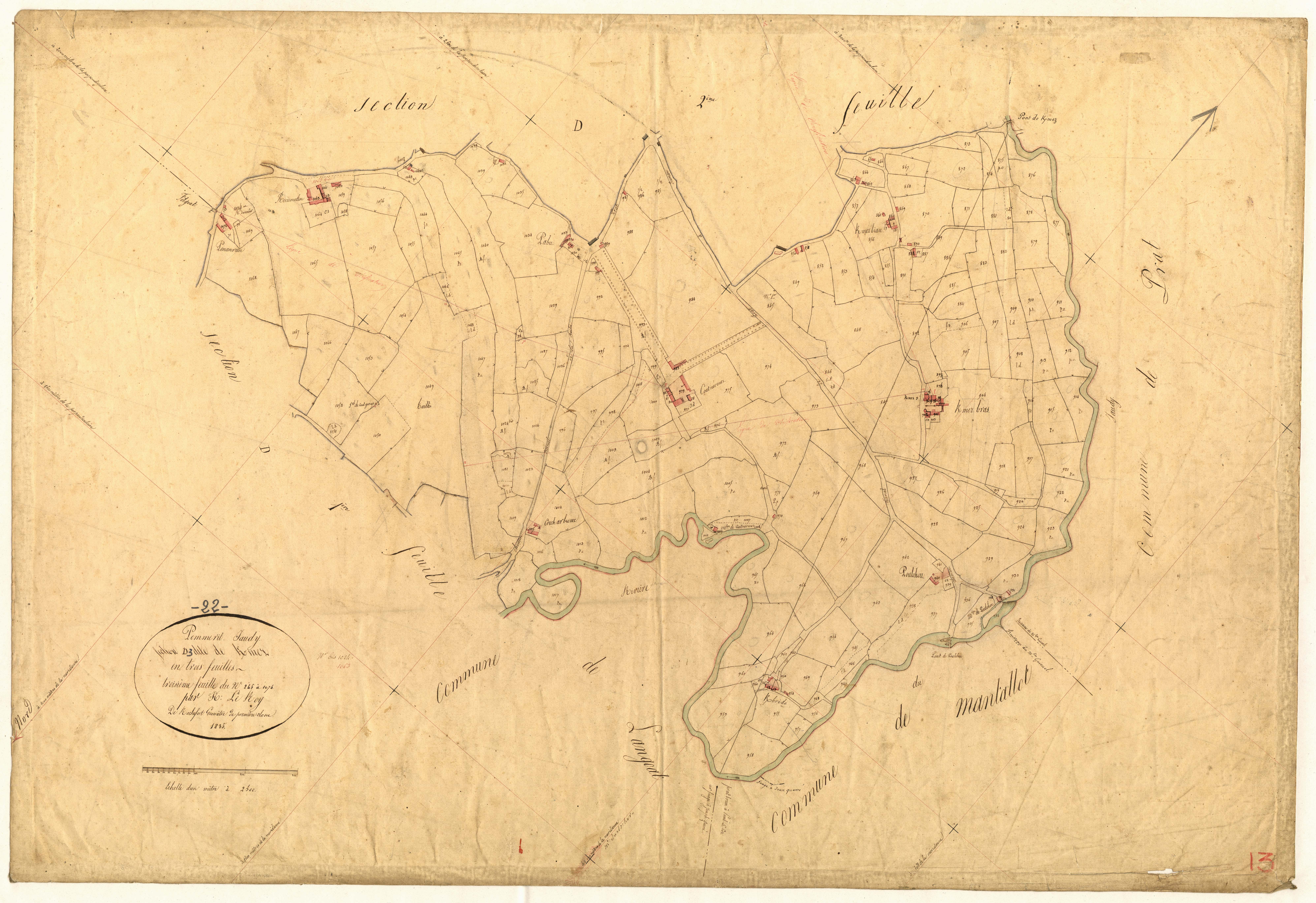 Pommerit-Jaudy - Section D, 3e feuille