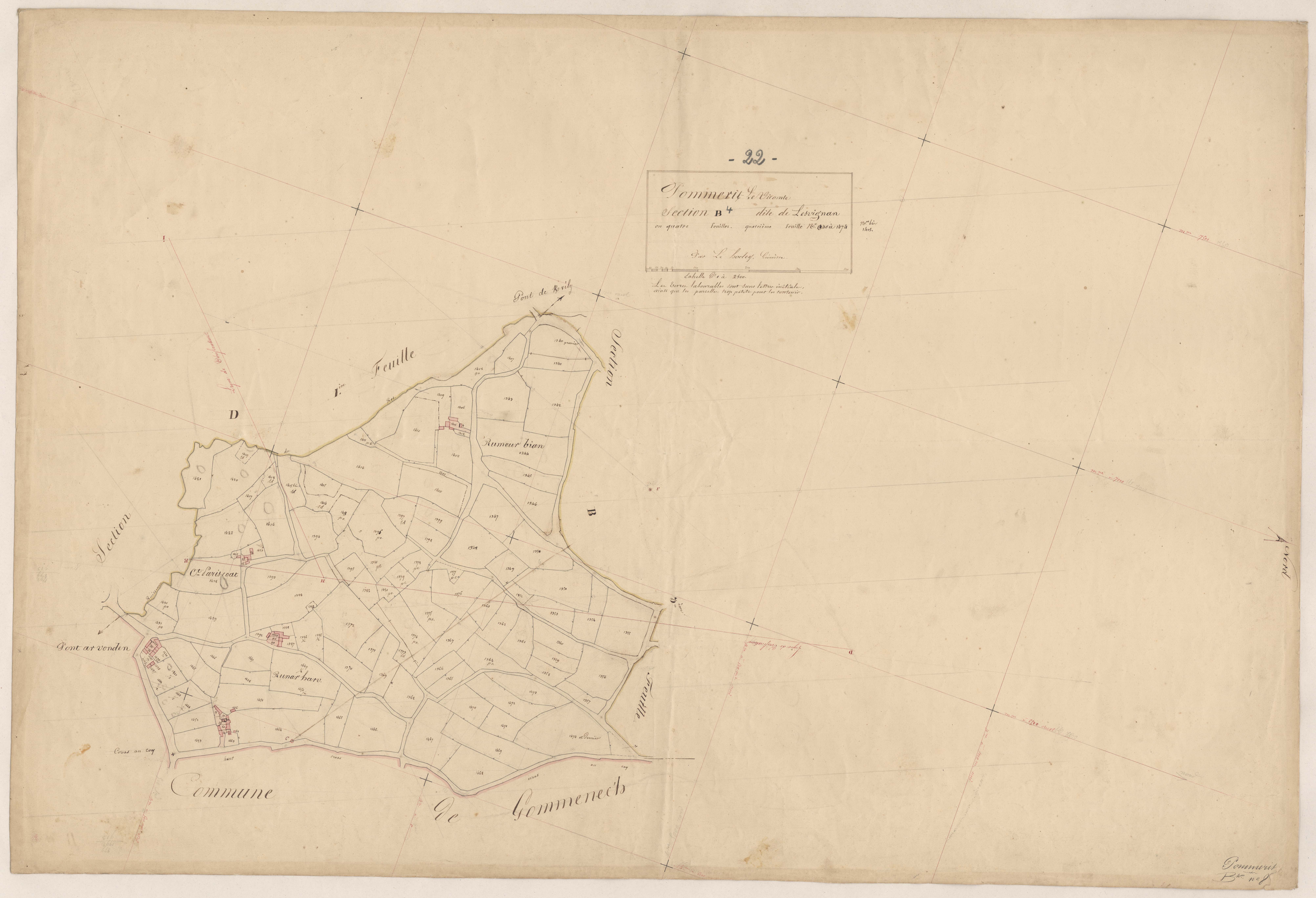 Pommerit-le-Vicomte - Section B, 4e feuille