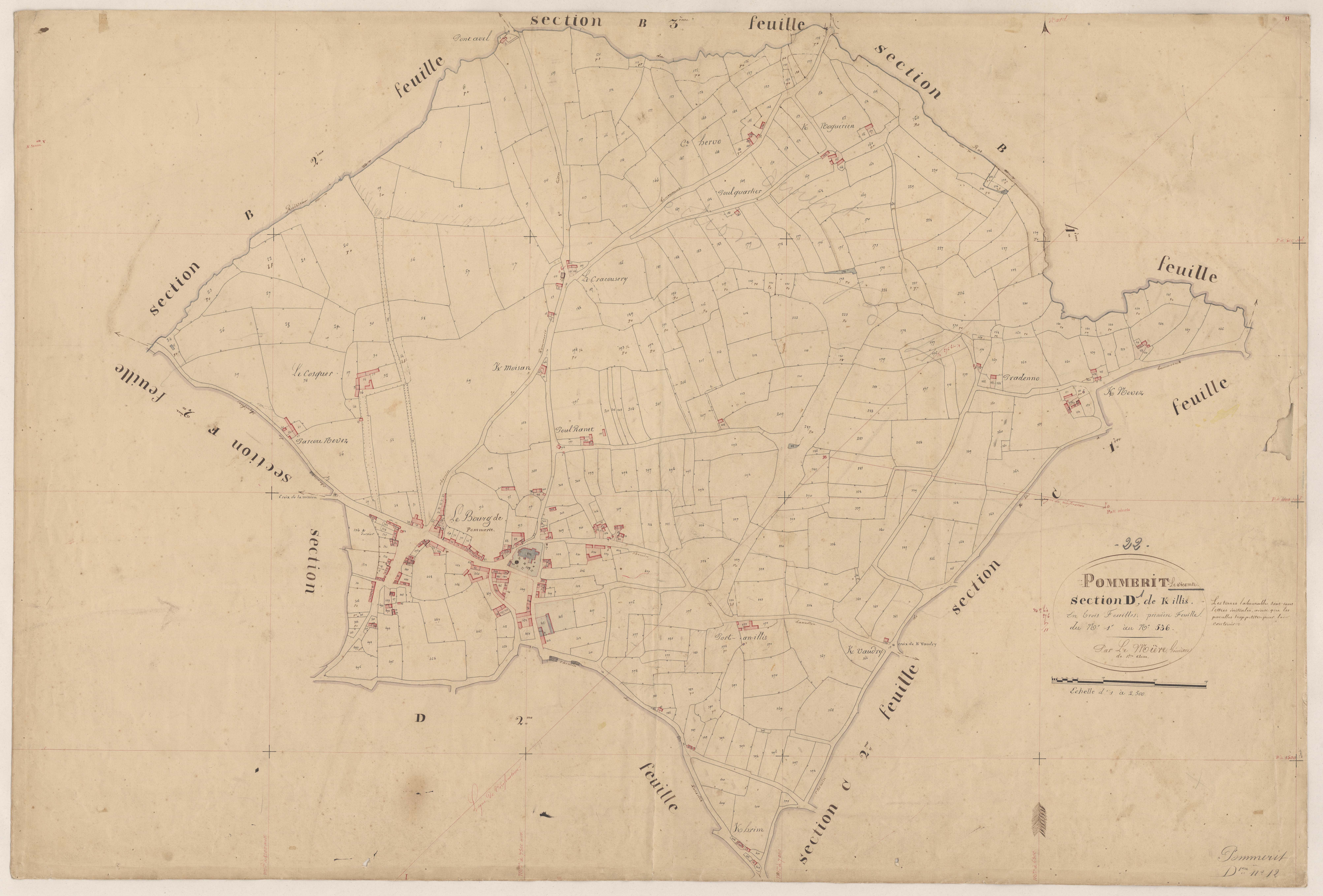 Pommerit-le-Vicomte - Section D, 1re feuille