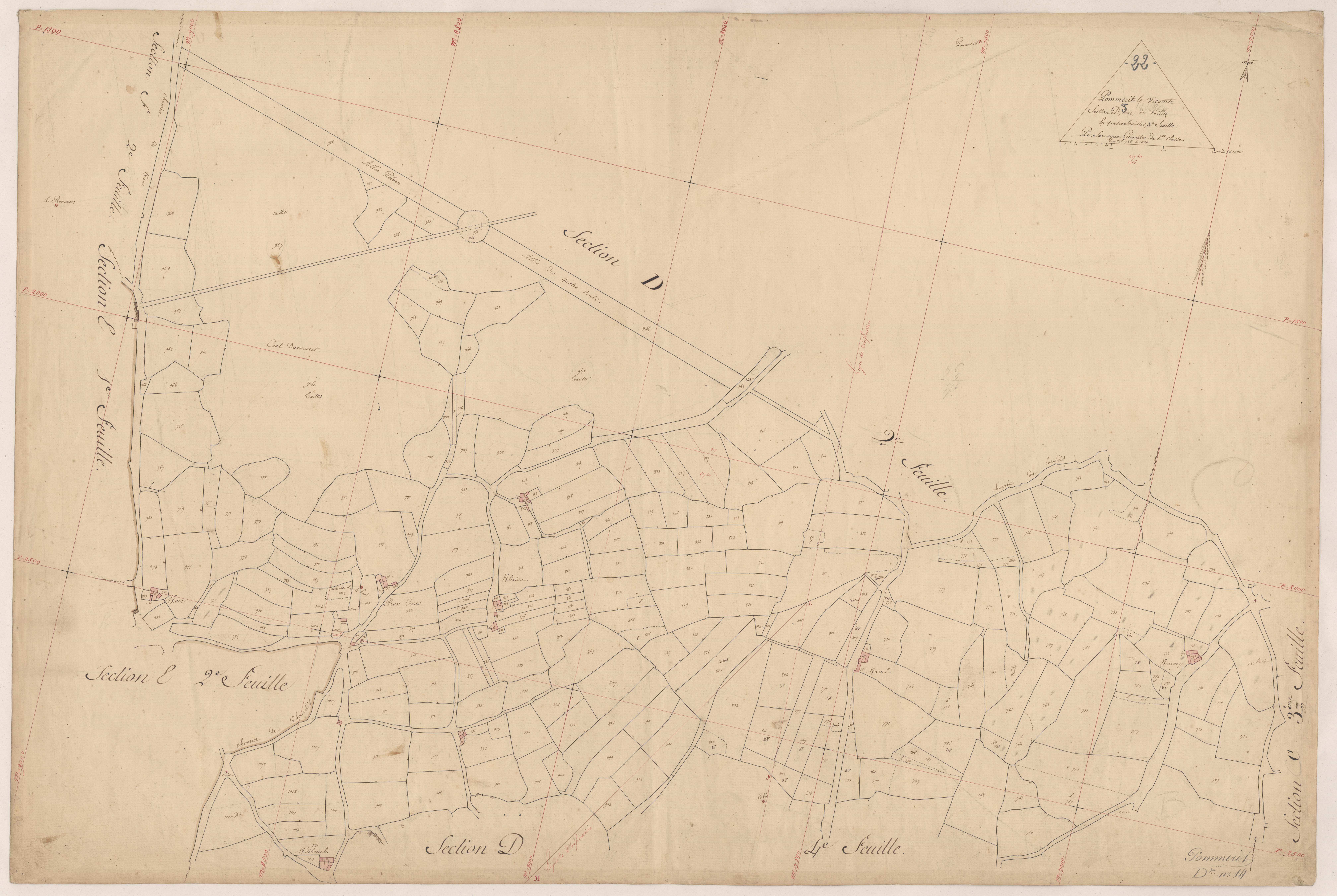Pommerit-le-Vicomte - Section D, 3e feuille