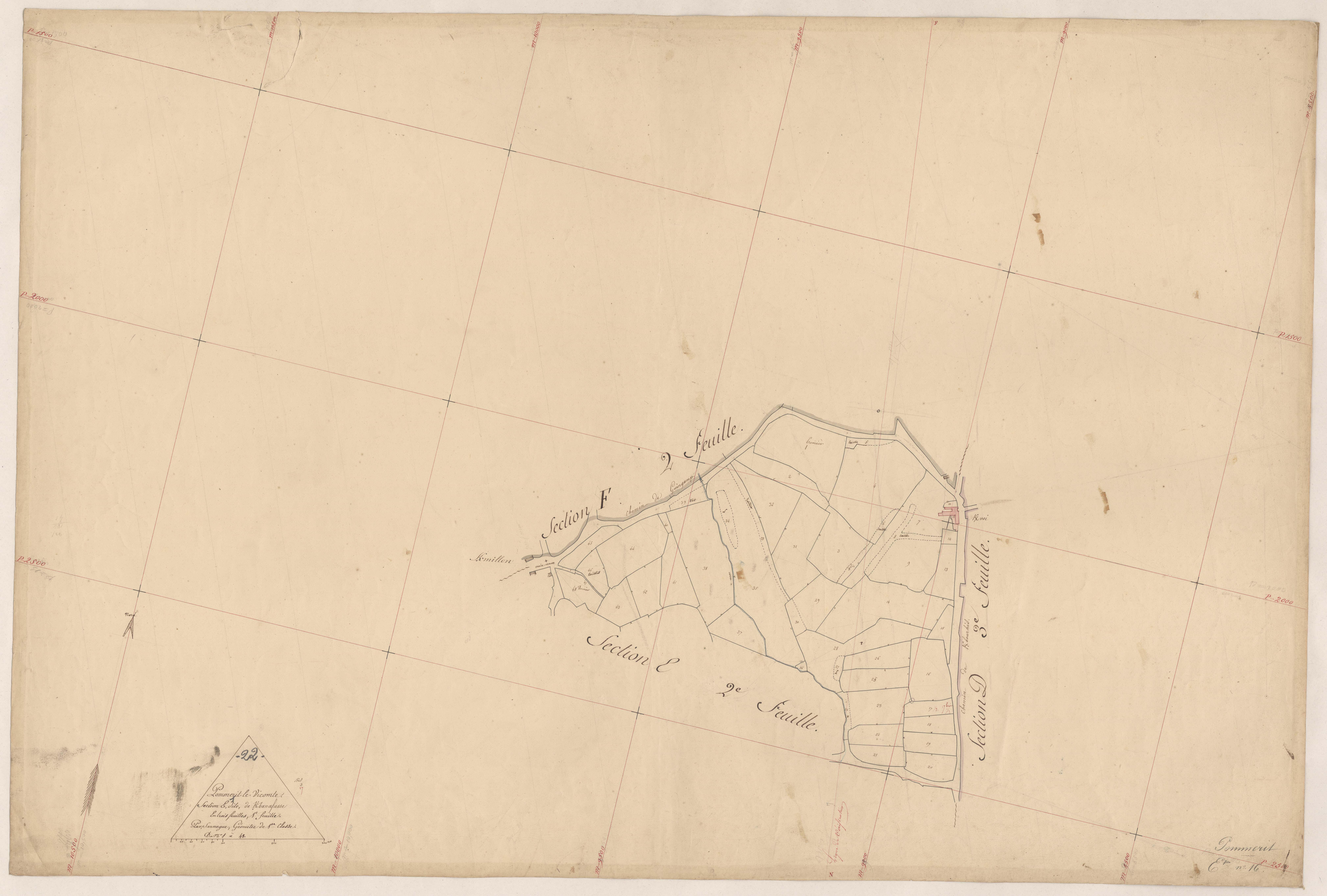 Pommerit-le-Vicomte - Section E, 1re feuille
