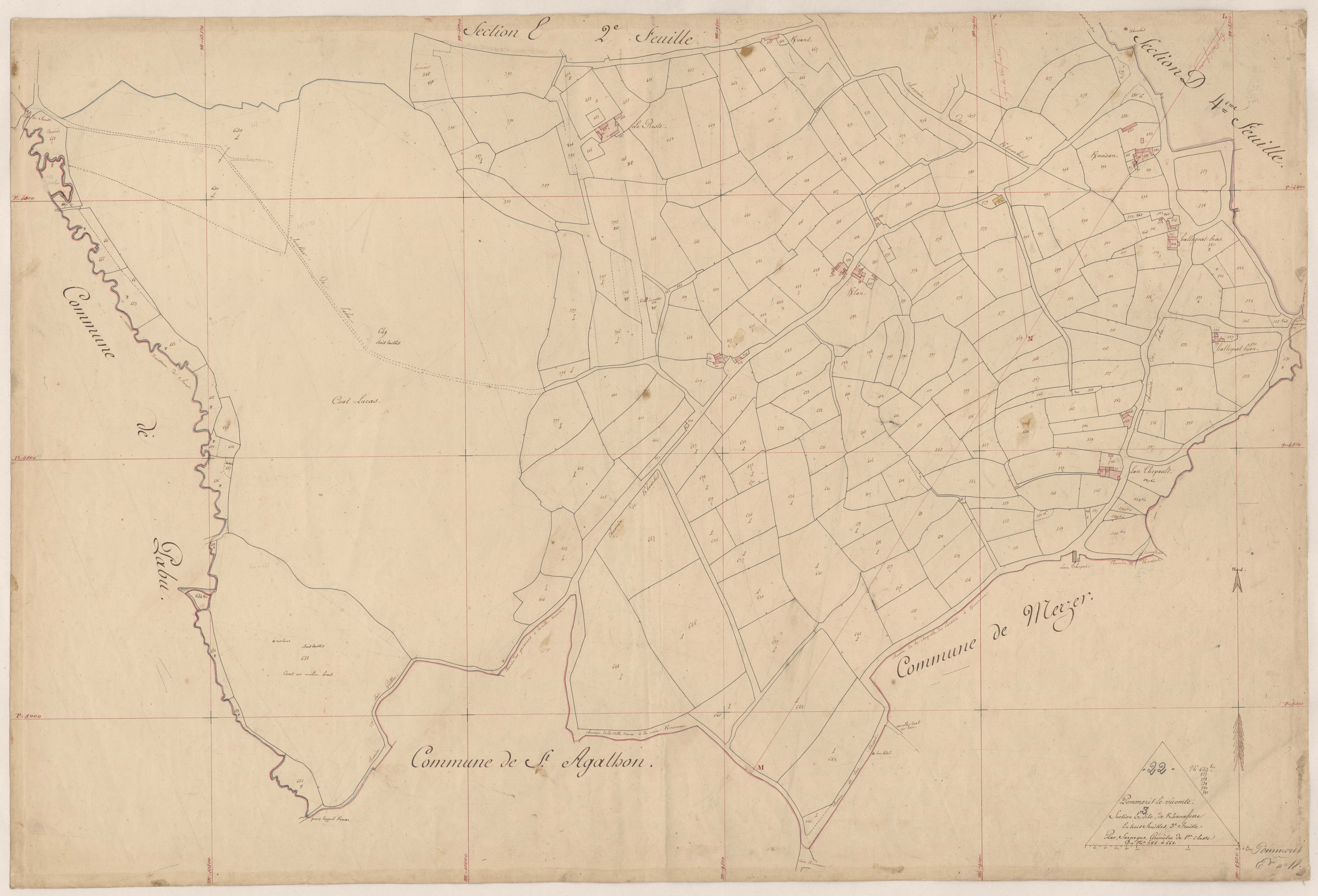 Pommerit-le-Vicomte - Section E, 3e feuille