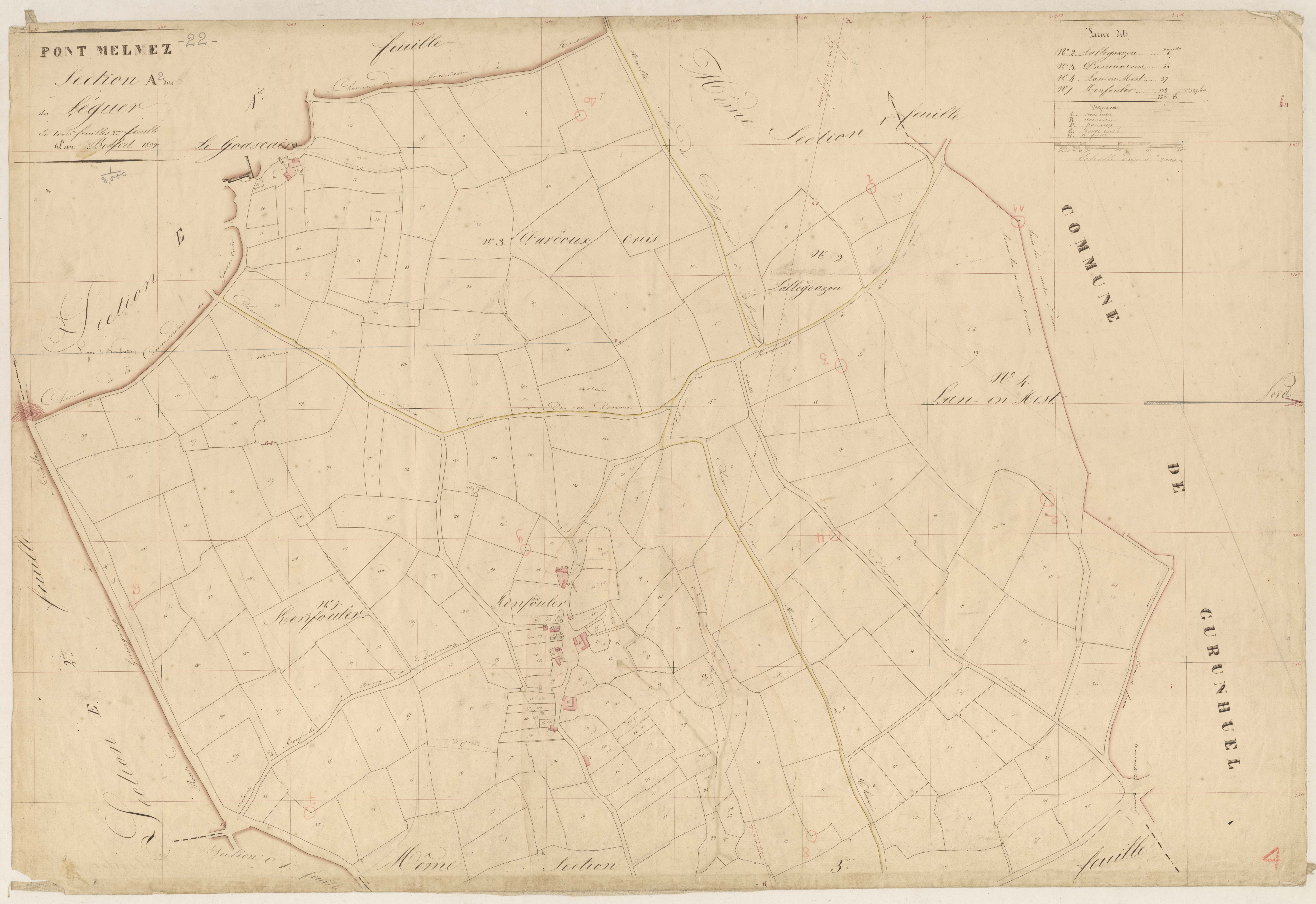 Pont-Melvez - Section A, 2e feuille