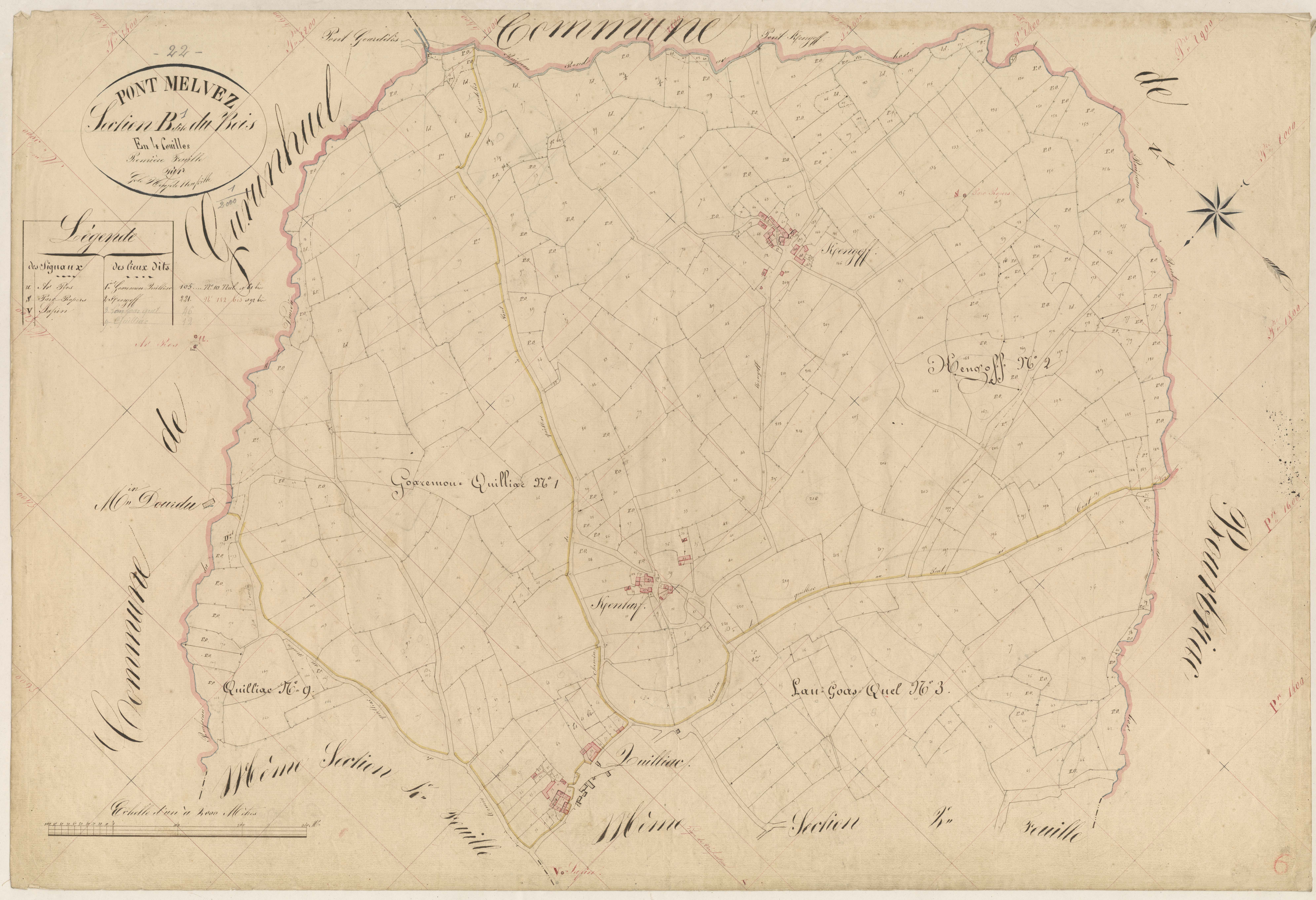 Pont-Melvez - Section B, 1re feuille