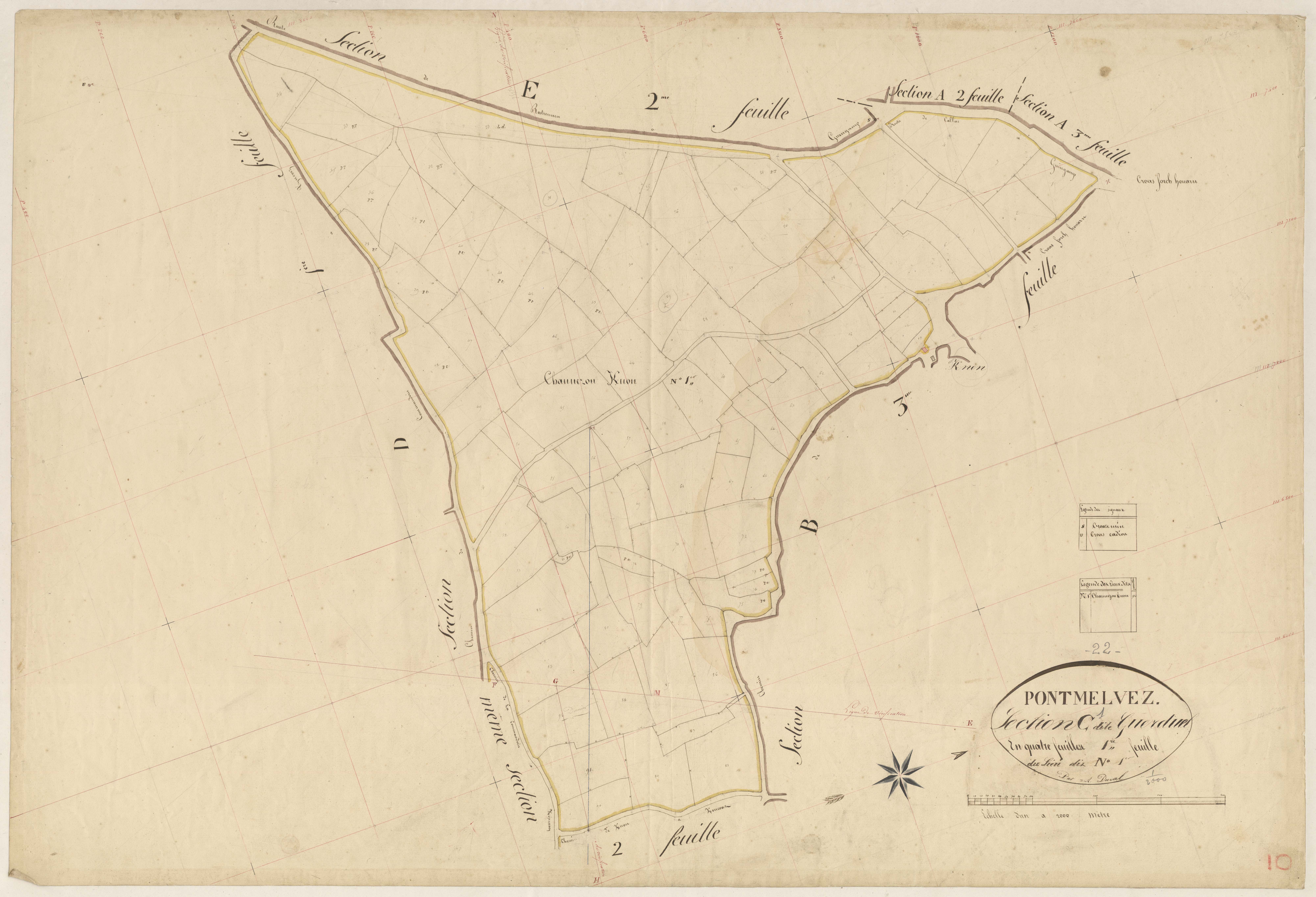 Pont-Melvez - Section C, 1re feuille