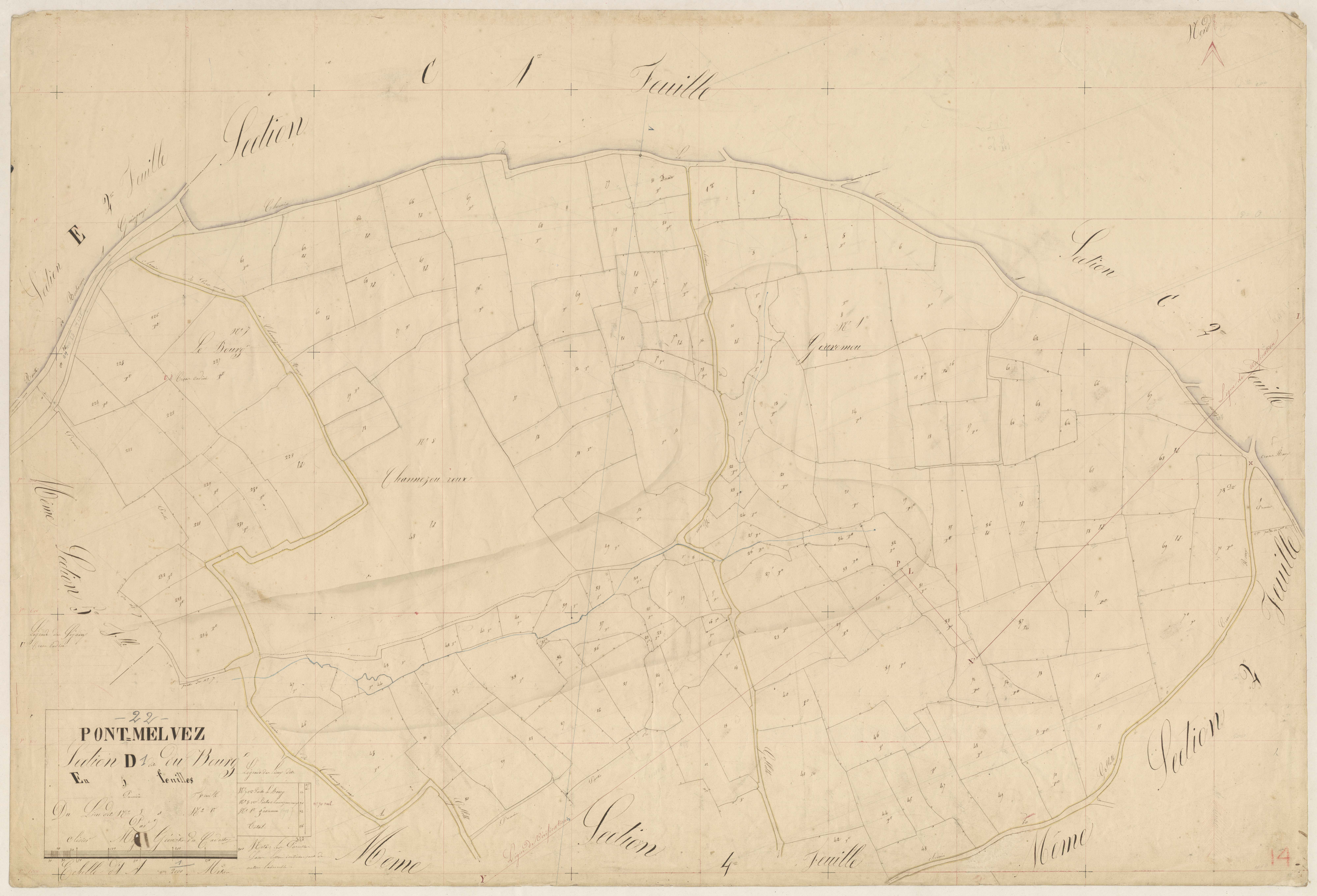 Pont-Melvez - Section D, 1re feuille