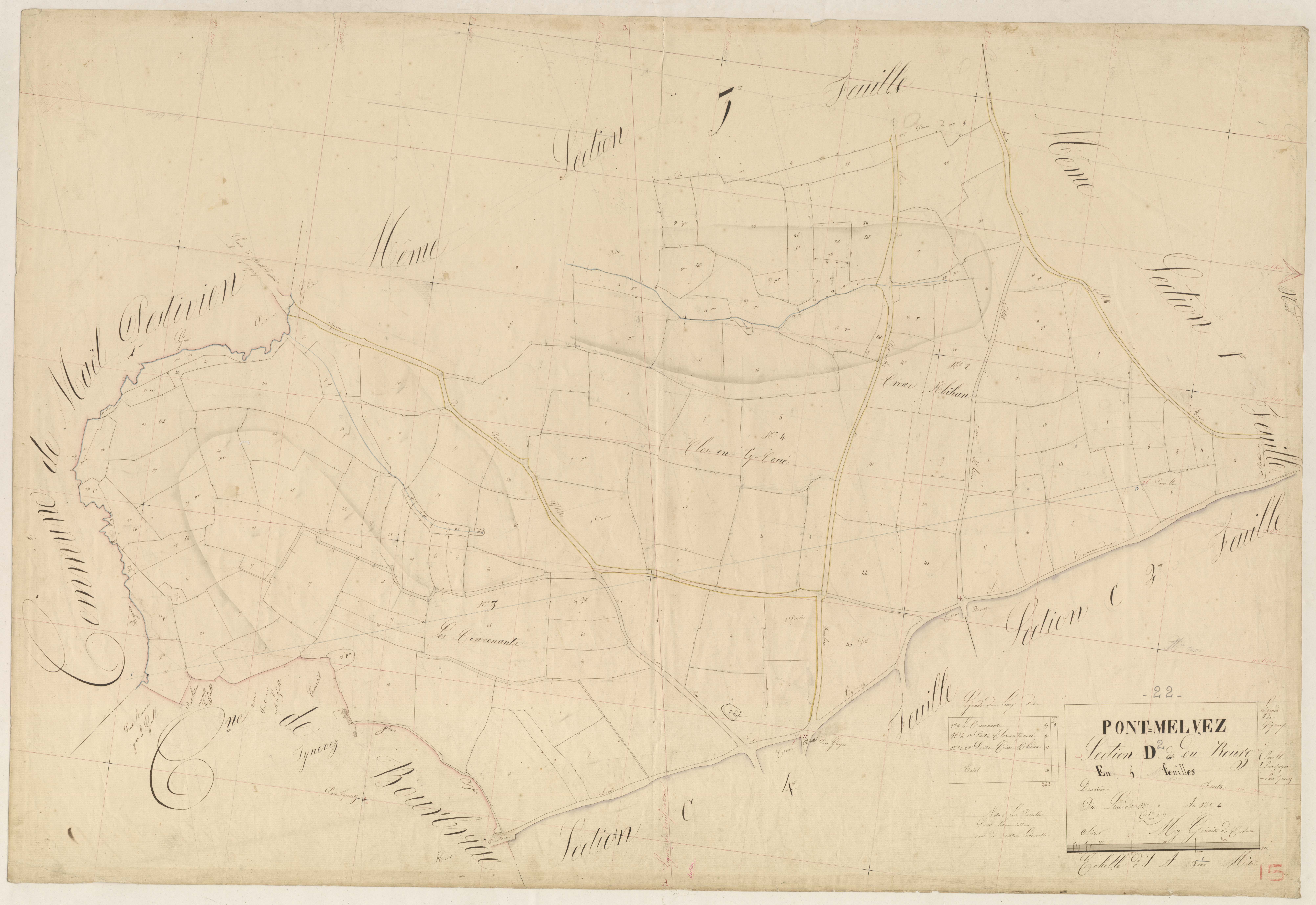 Pont-Melvez - Section D, 2e feuille