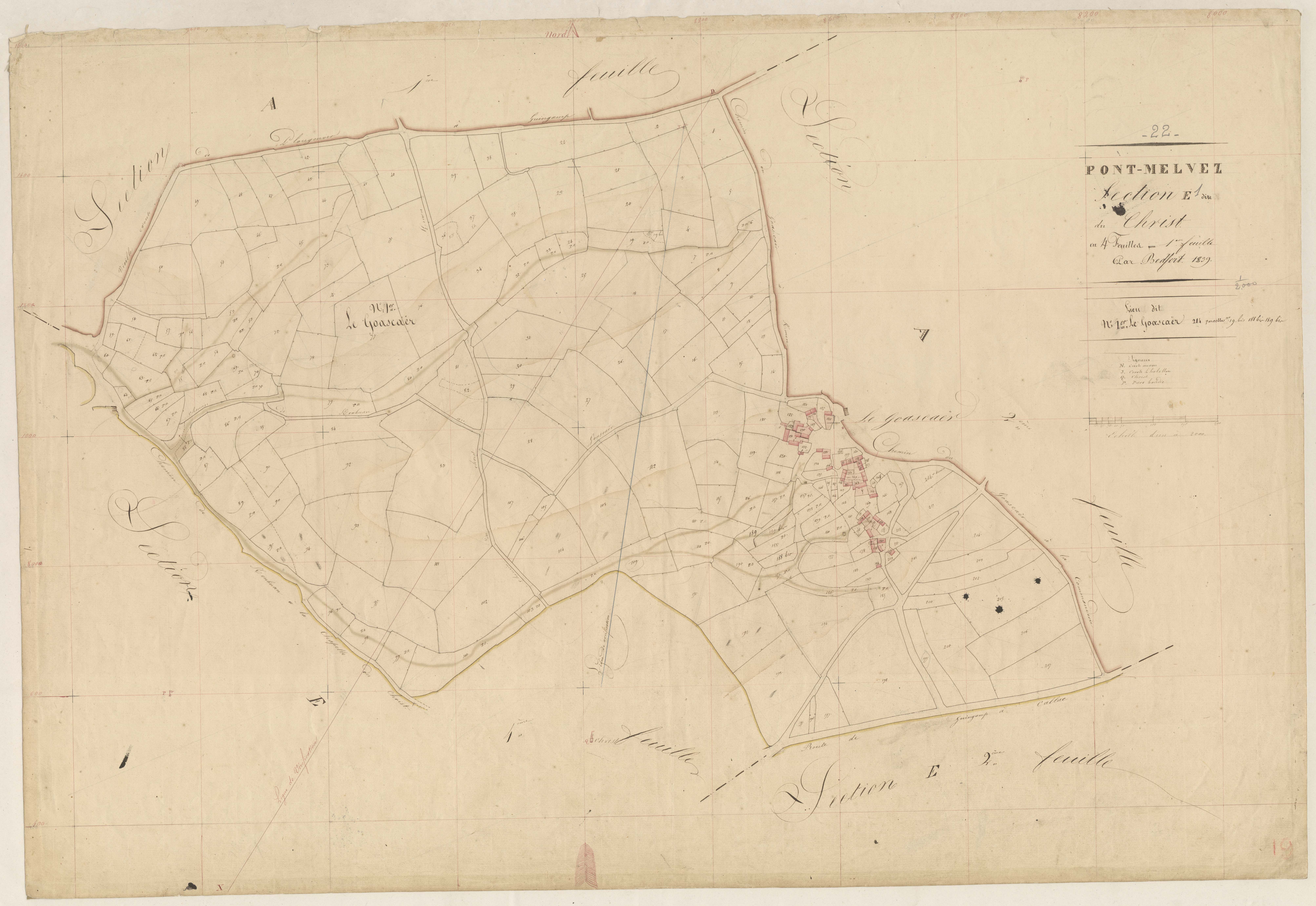 Pont-Melvez - Section E, 1re feuille