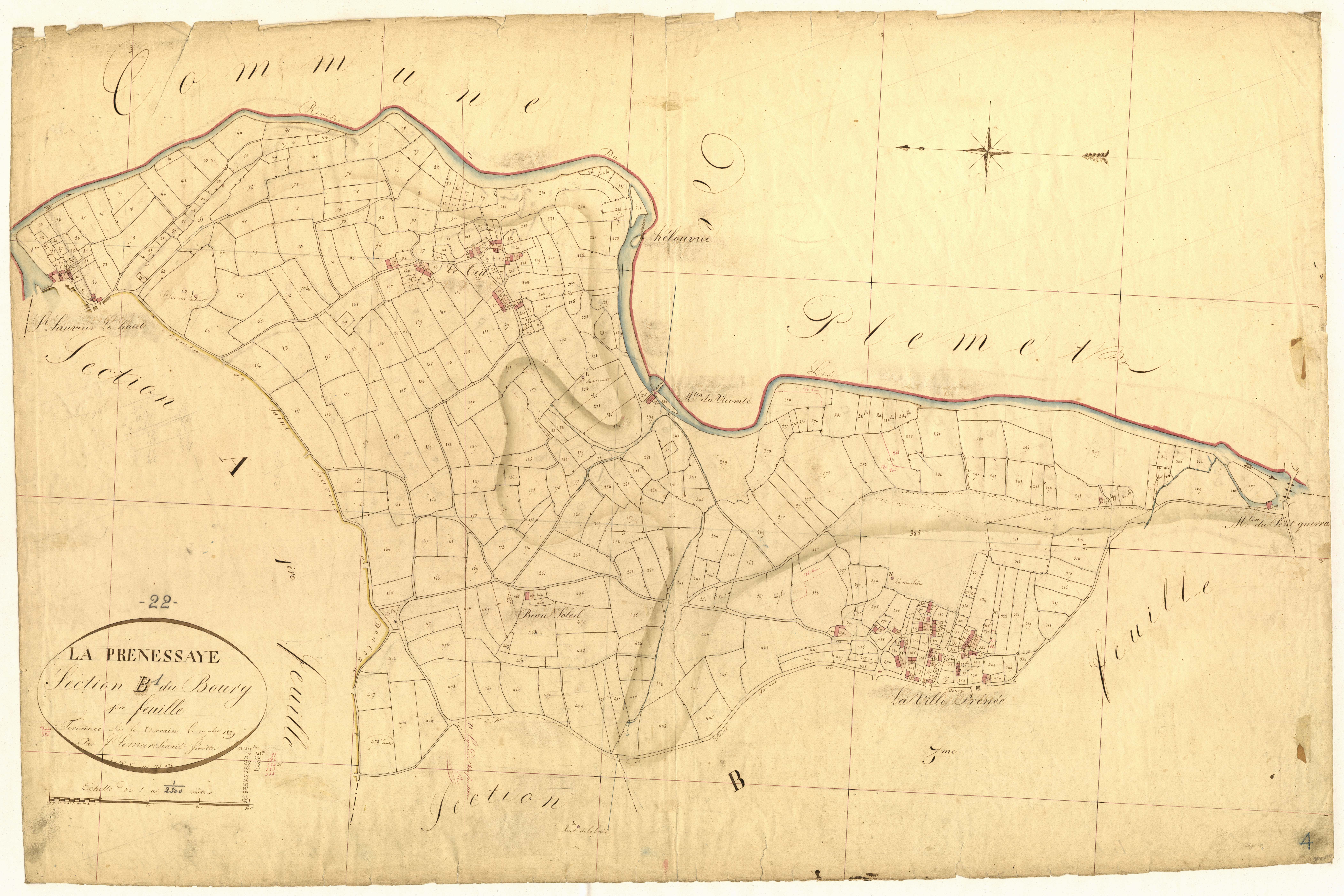 La Prénessaye - Section B, 1re feuille