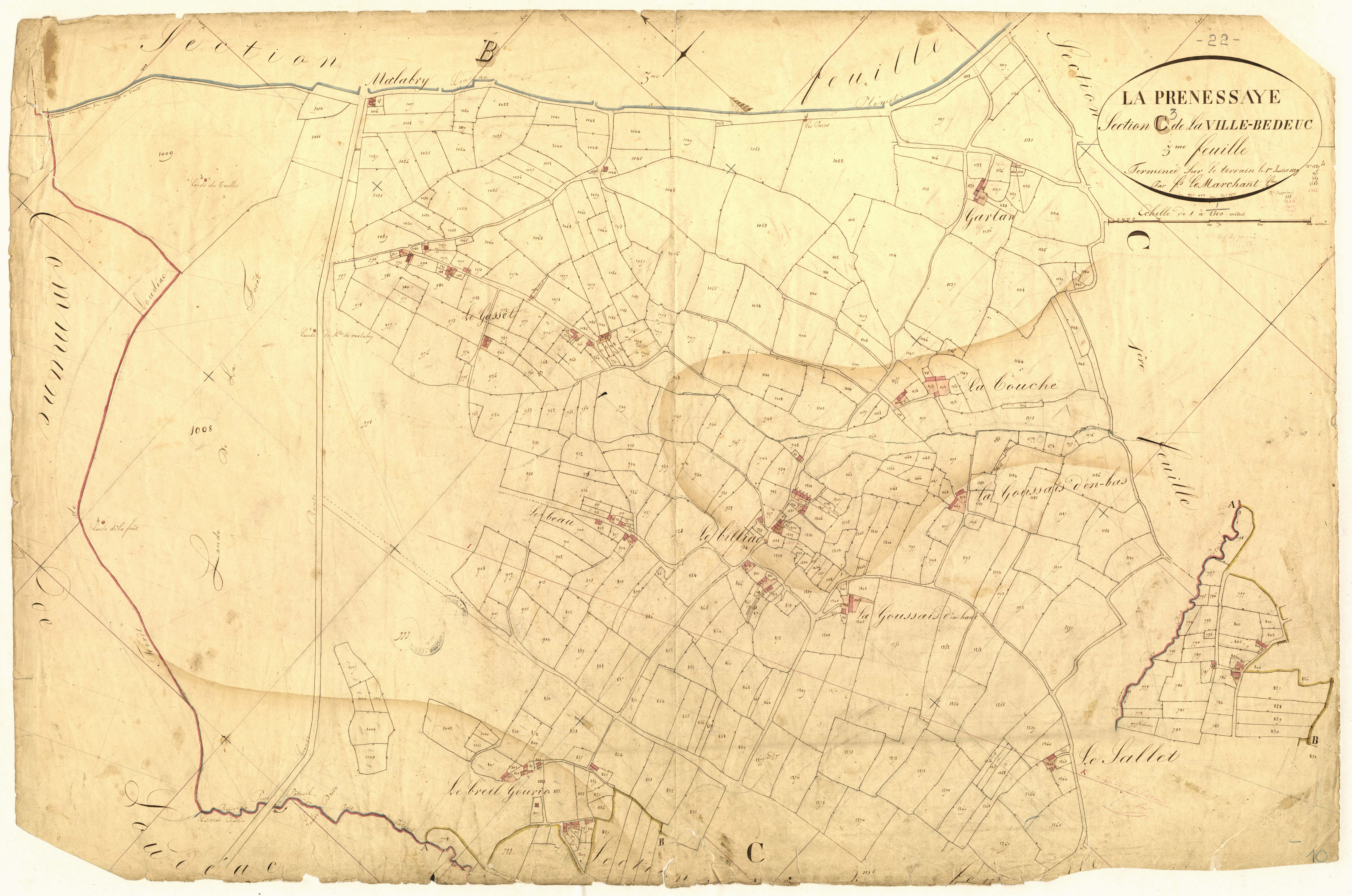 La Prénessaye - Section C, 3e feuille
