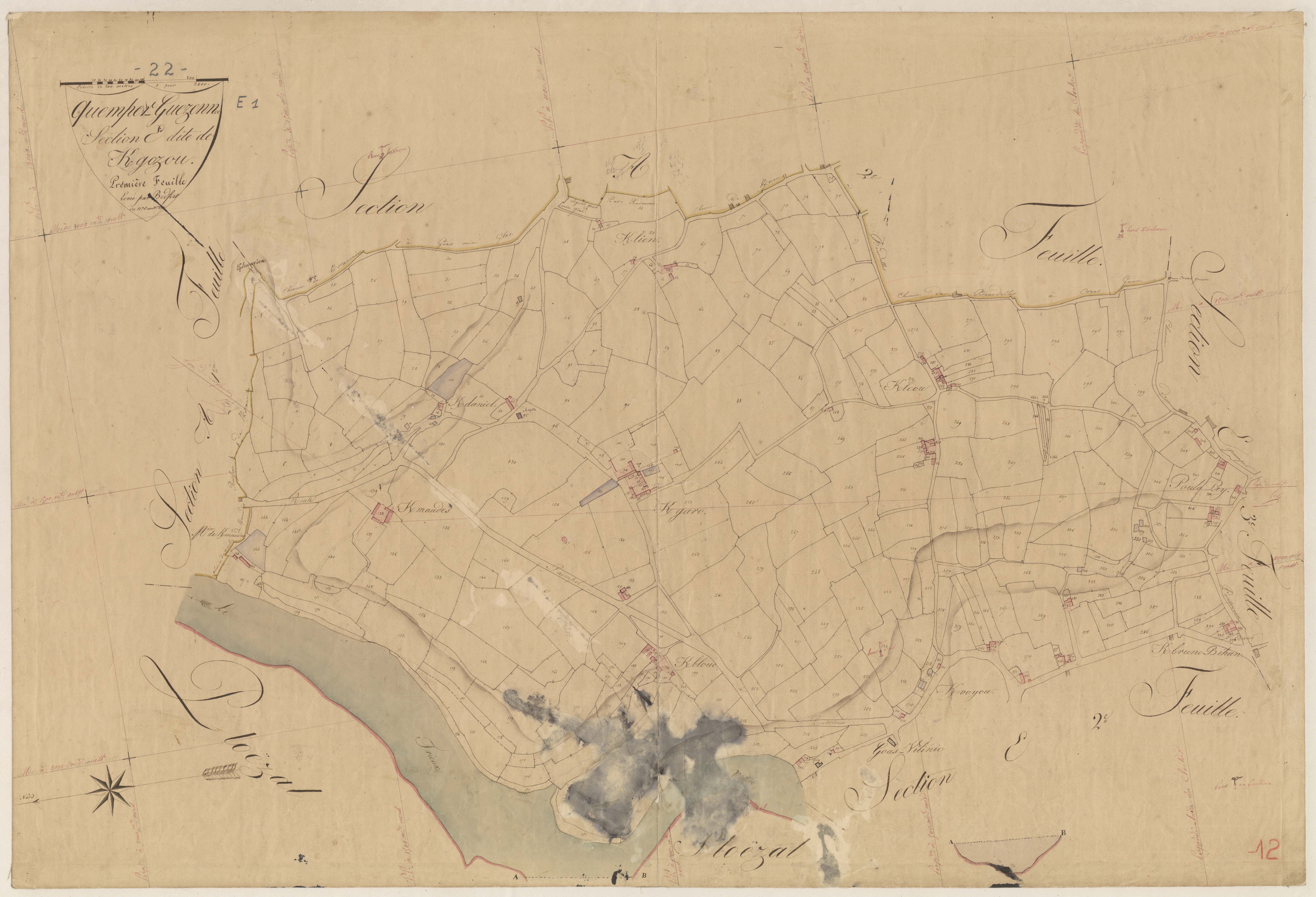 Quemper-Guézennec - Section E, 1re feuille
