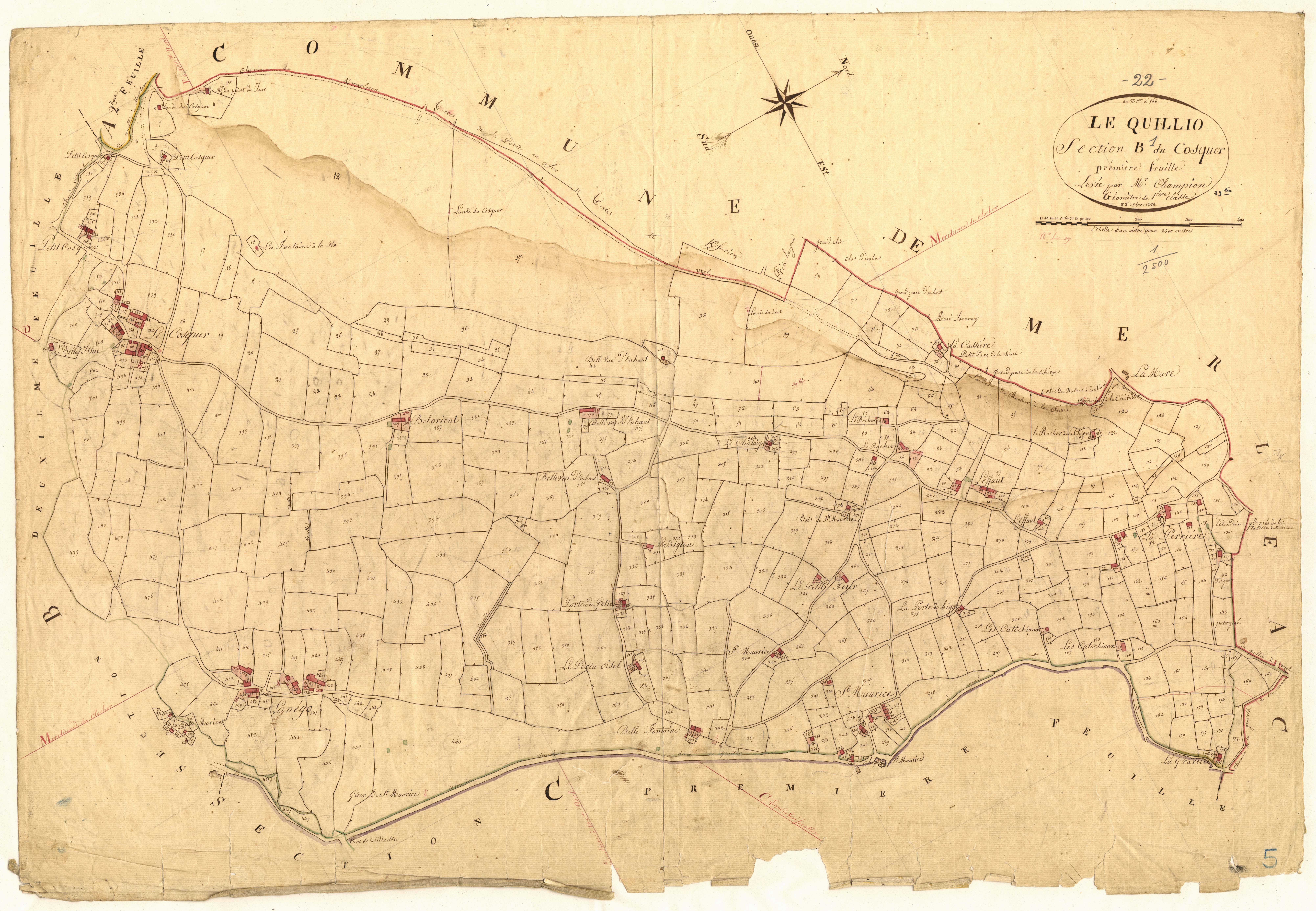 Le Quillio - Section B, 1re feuille