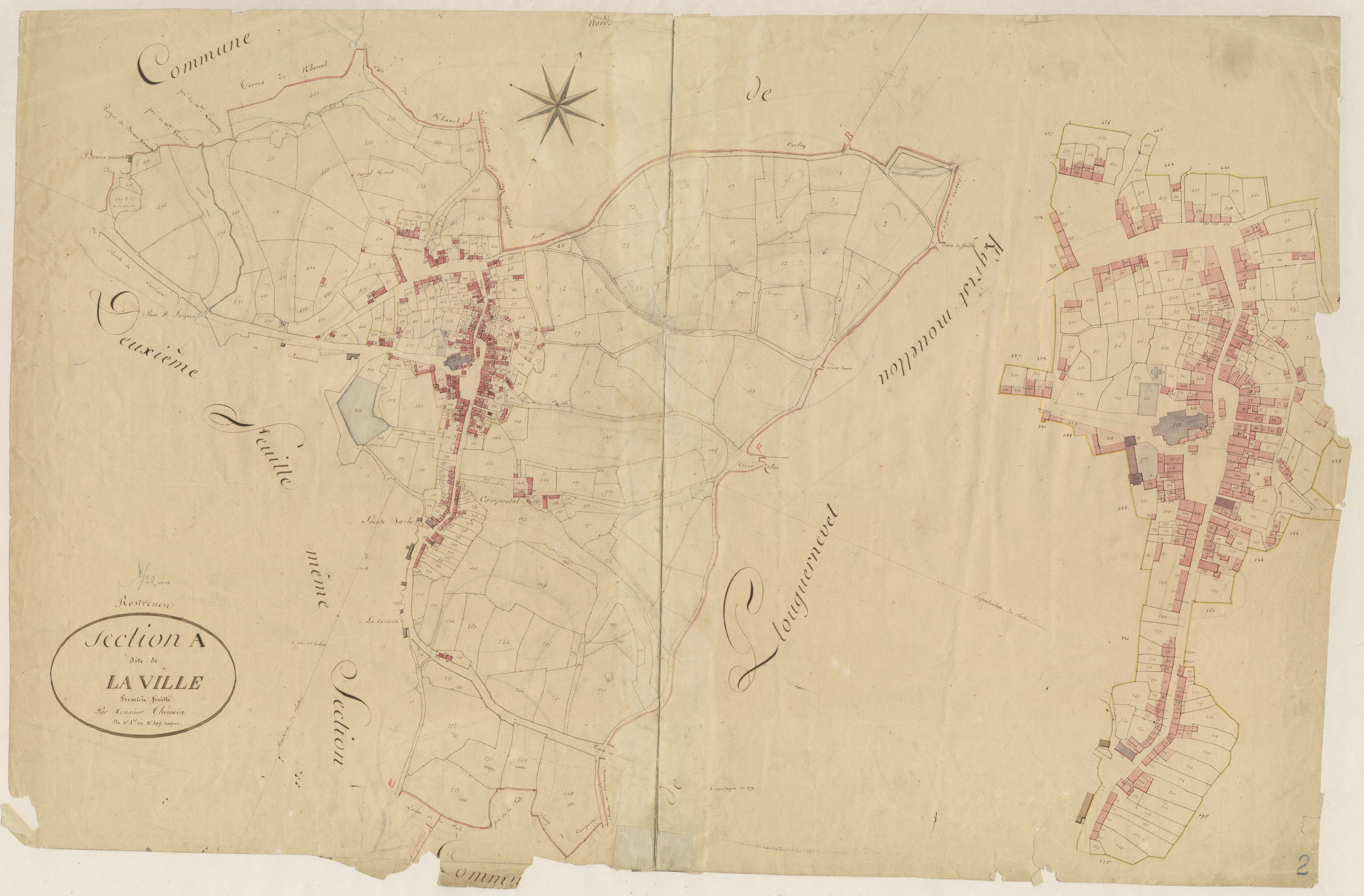 Rostrenen - Section A, 1re feuille