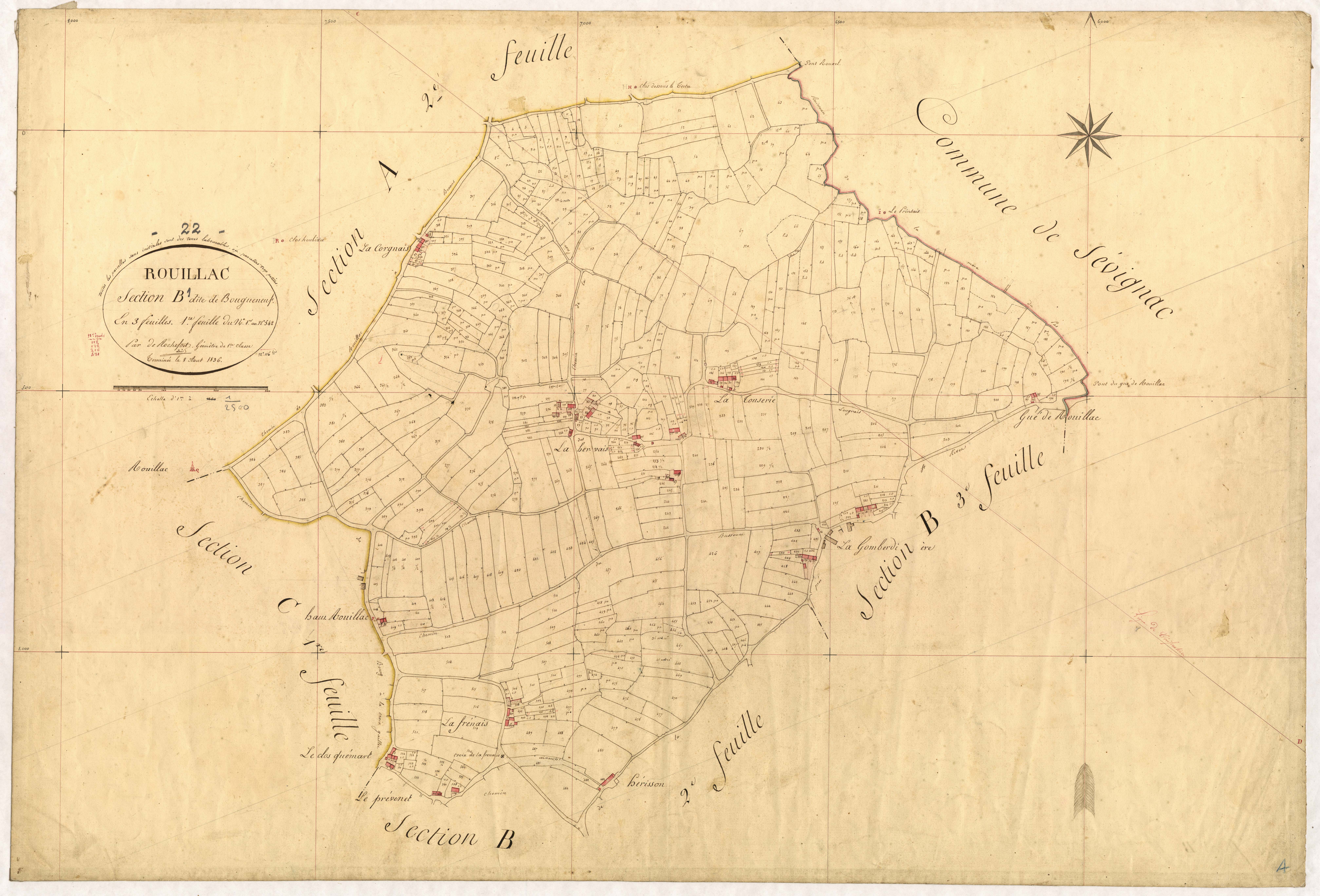 Rouillac - Section B, 1re feuille