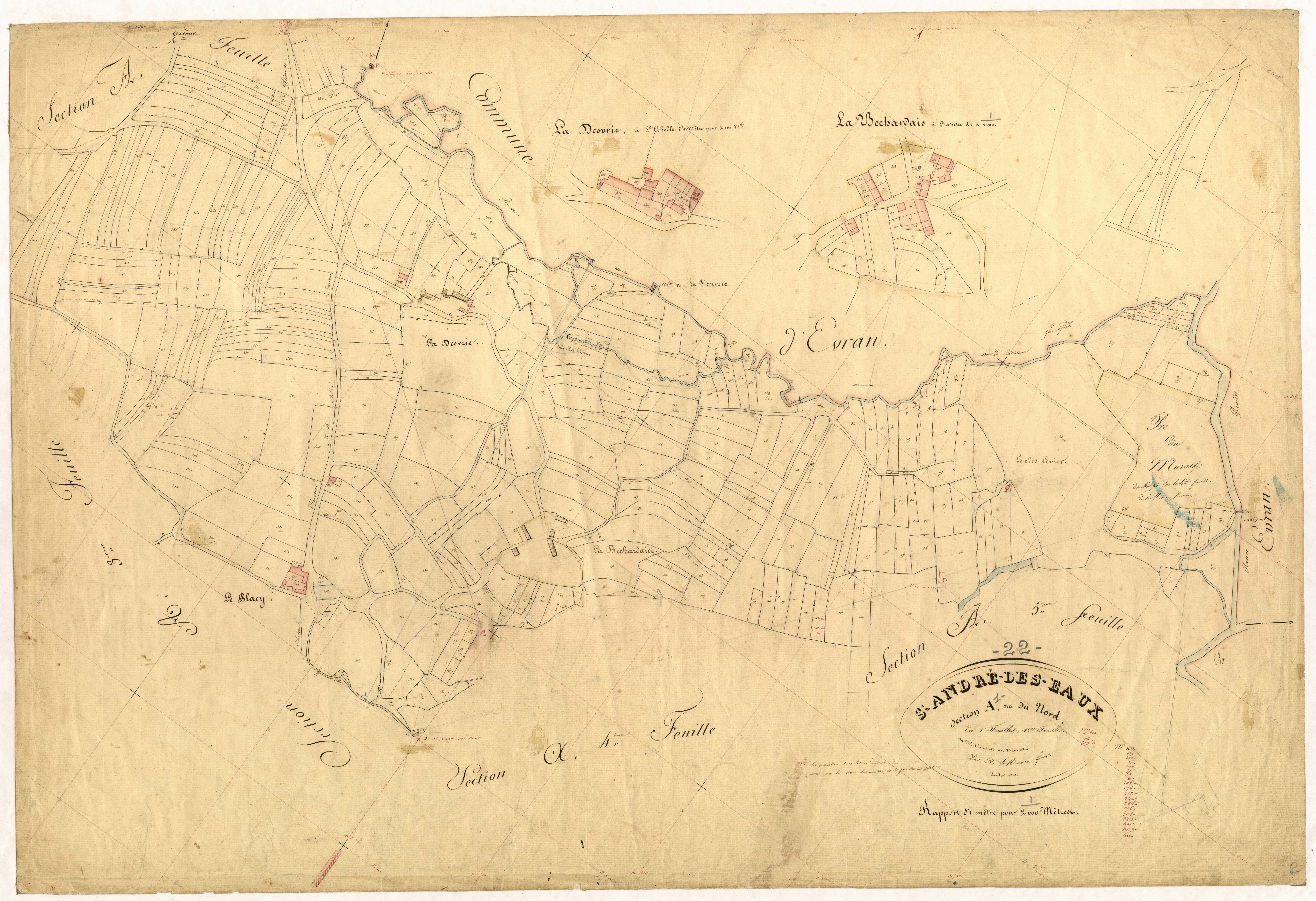 Saint-André-des-Eaux - Section A, 1re feuille