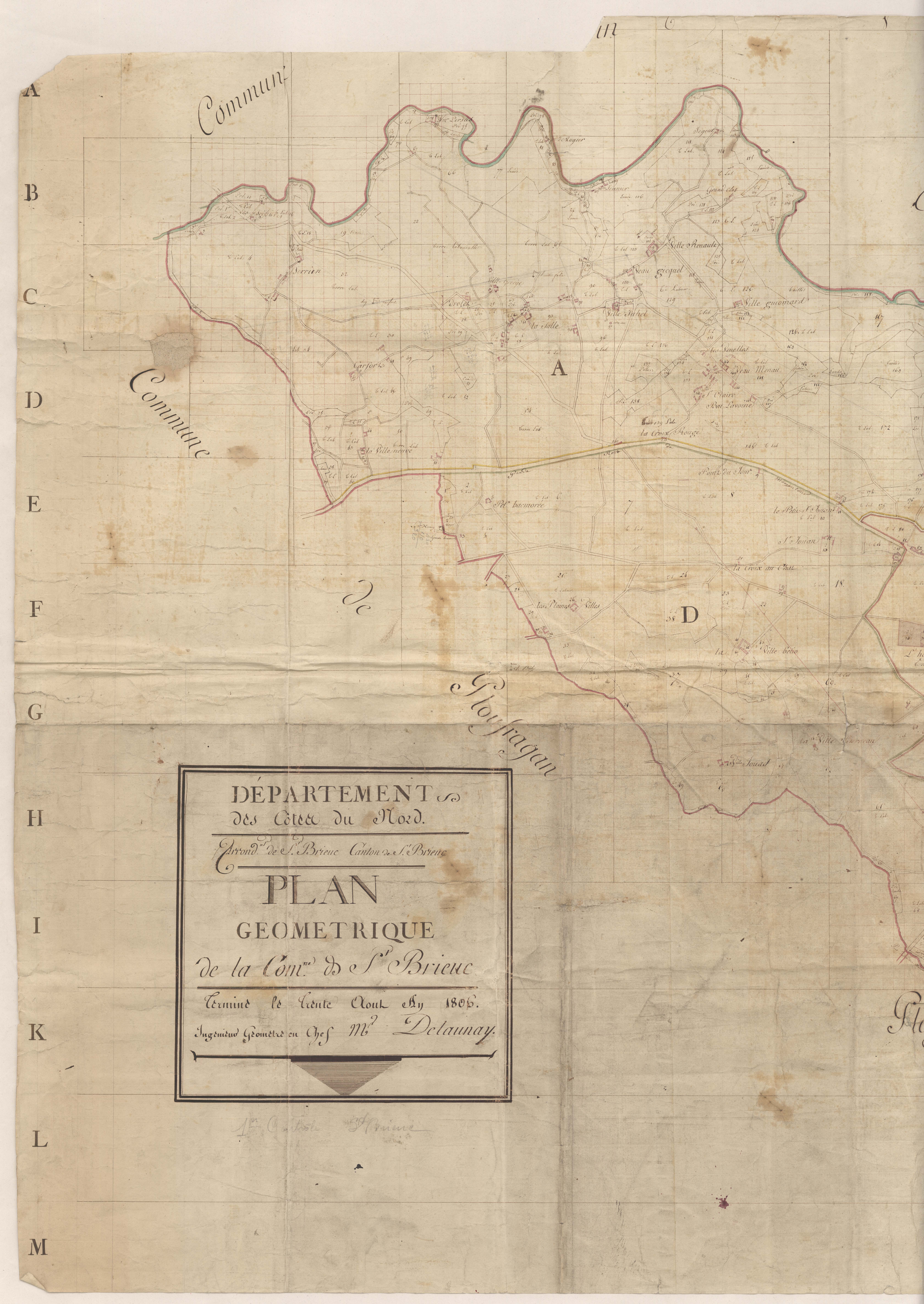 Saint-Brieuc - Plan géométrique : partie Ouest.