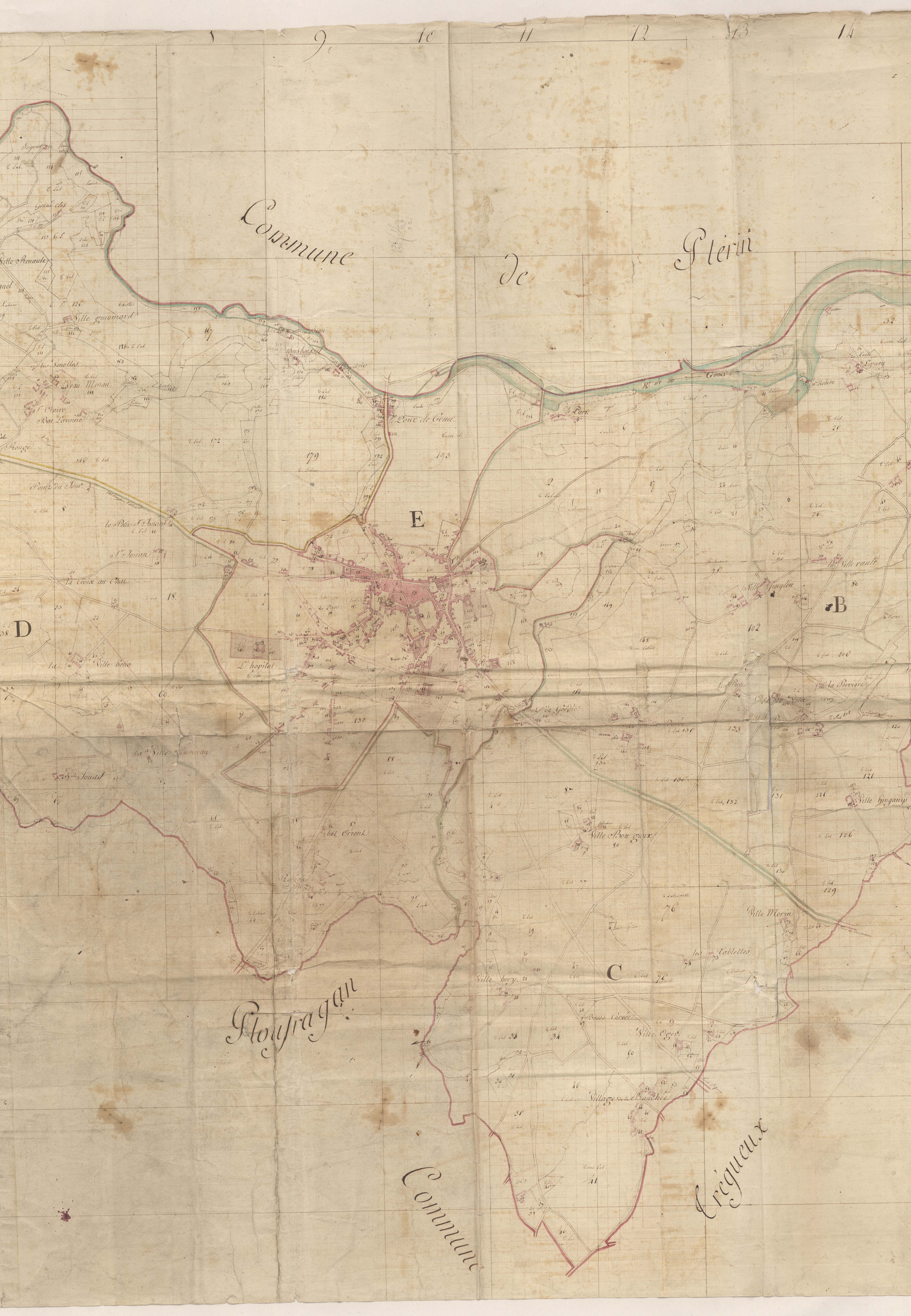 Saint-Brieuc - Plan géométrique : partie centrale.