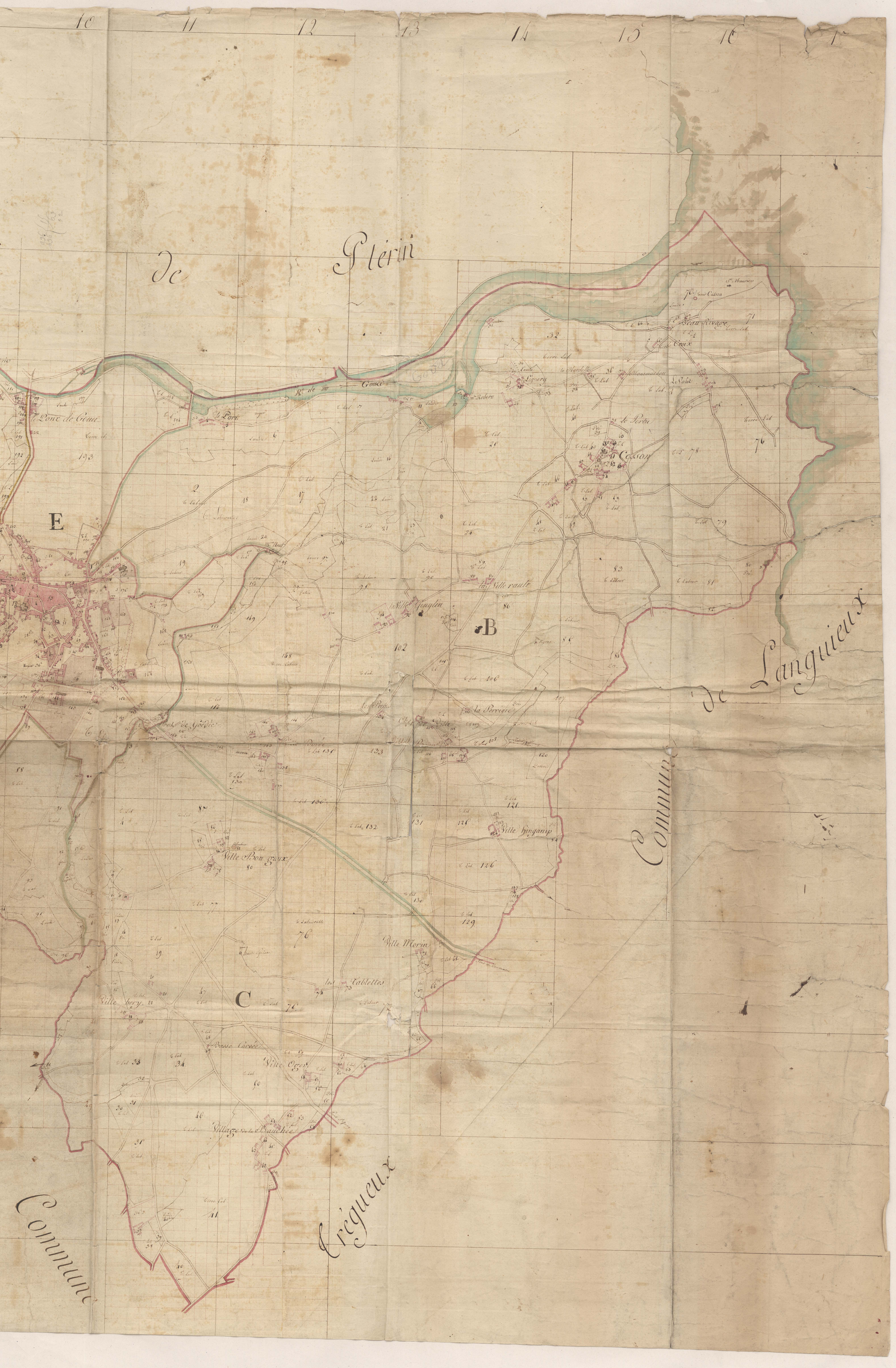 Saint-Brieuc - Plan géométrique : partie Est.