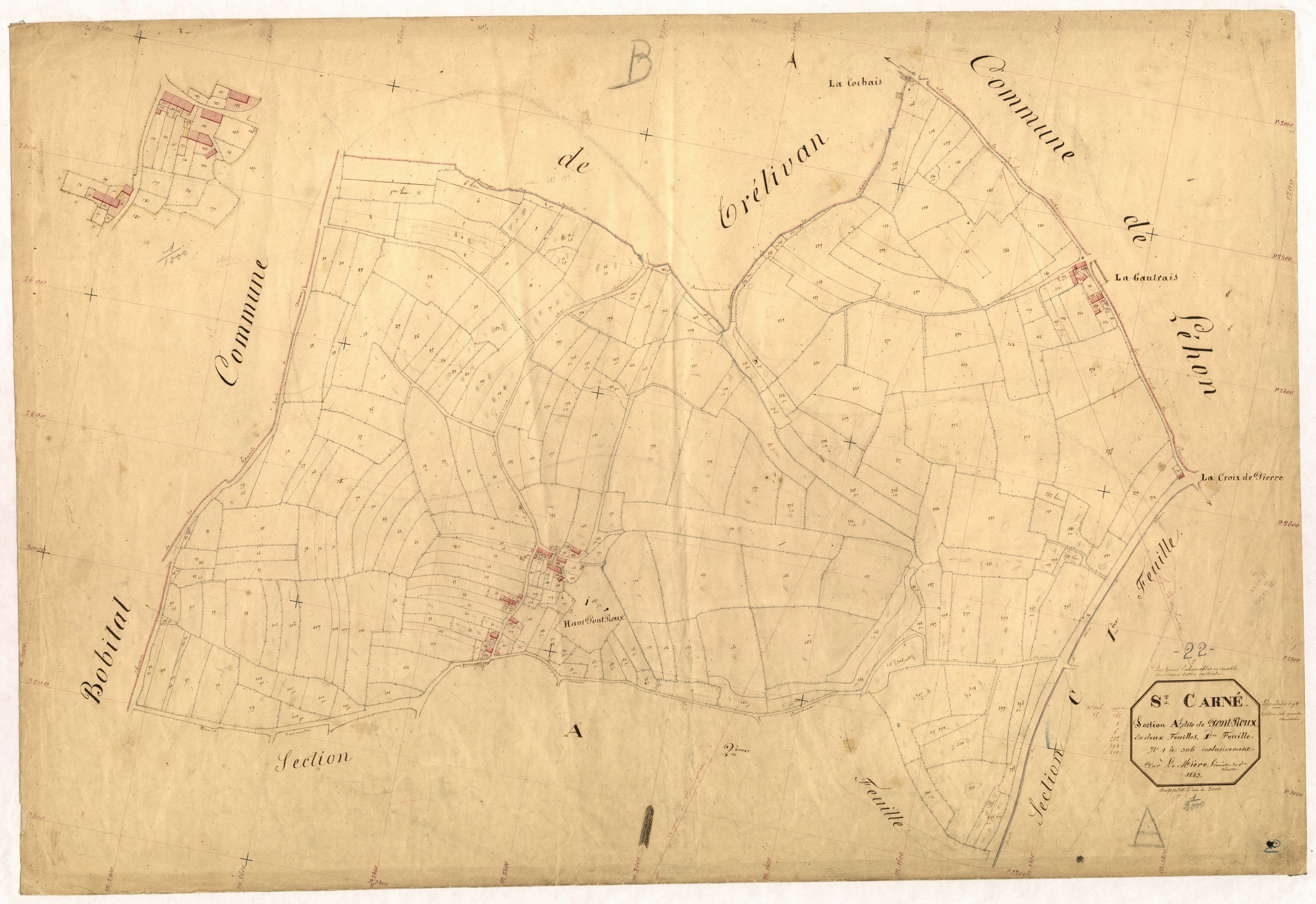 Saint-Carné - Section A, 1re feuille
