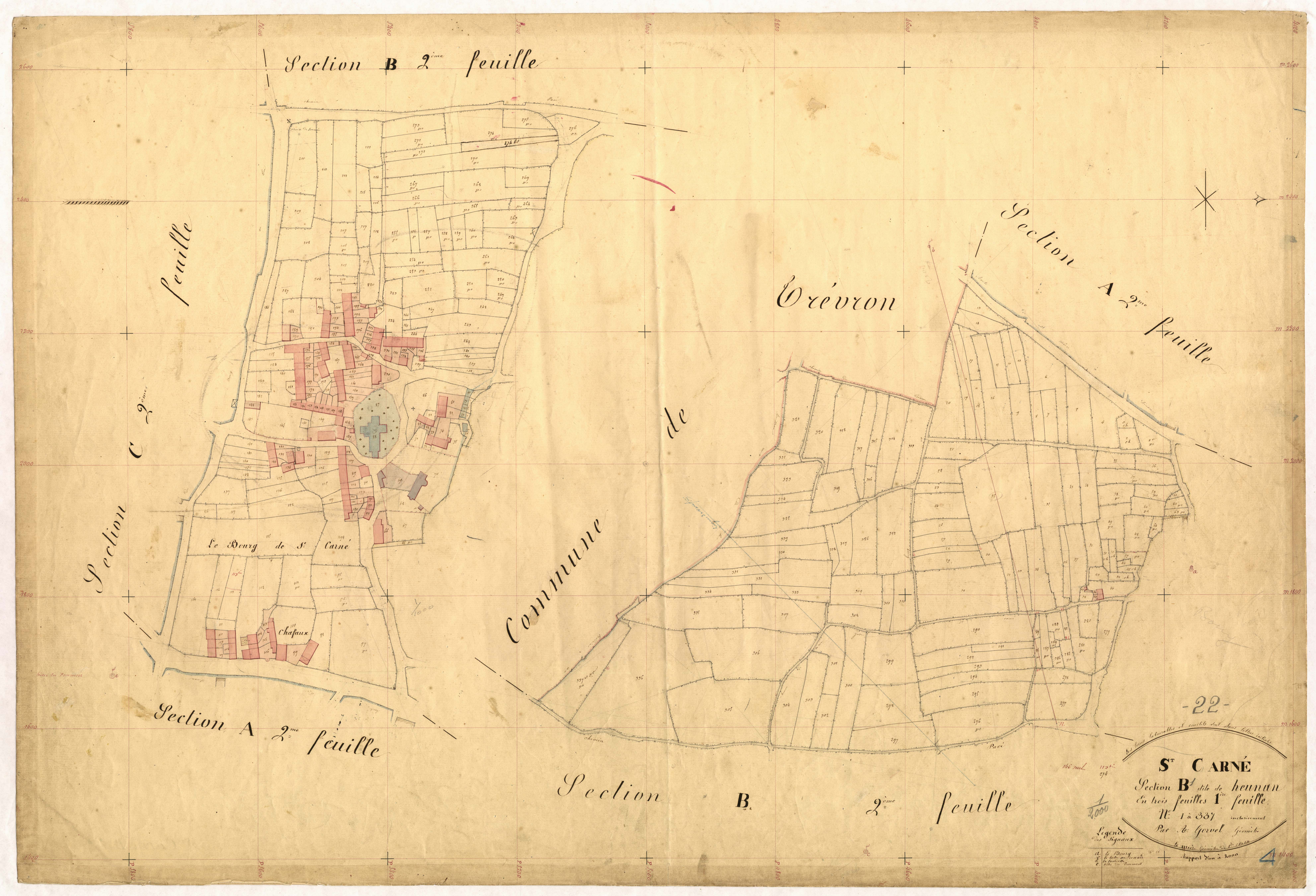 Saint-Carné - Section B, 1re feuille