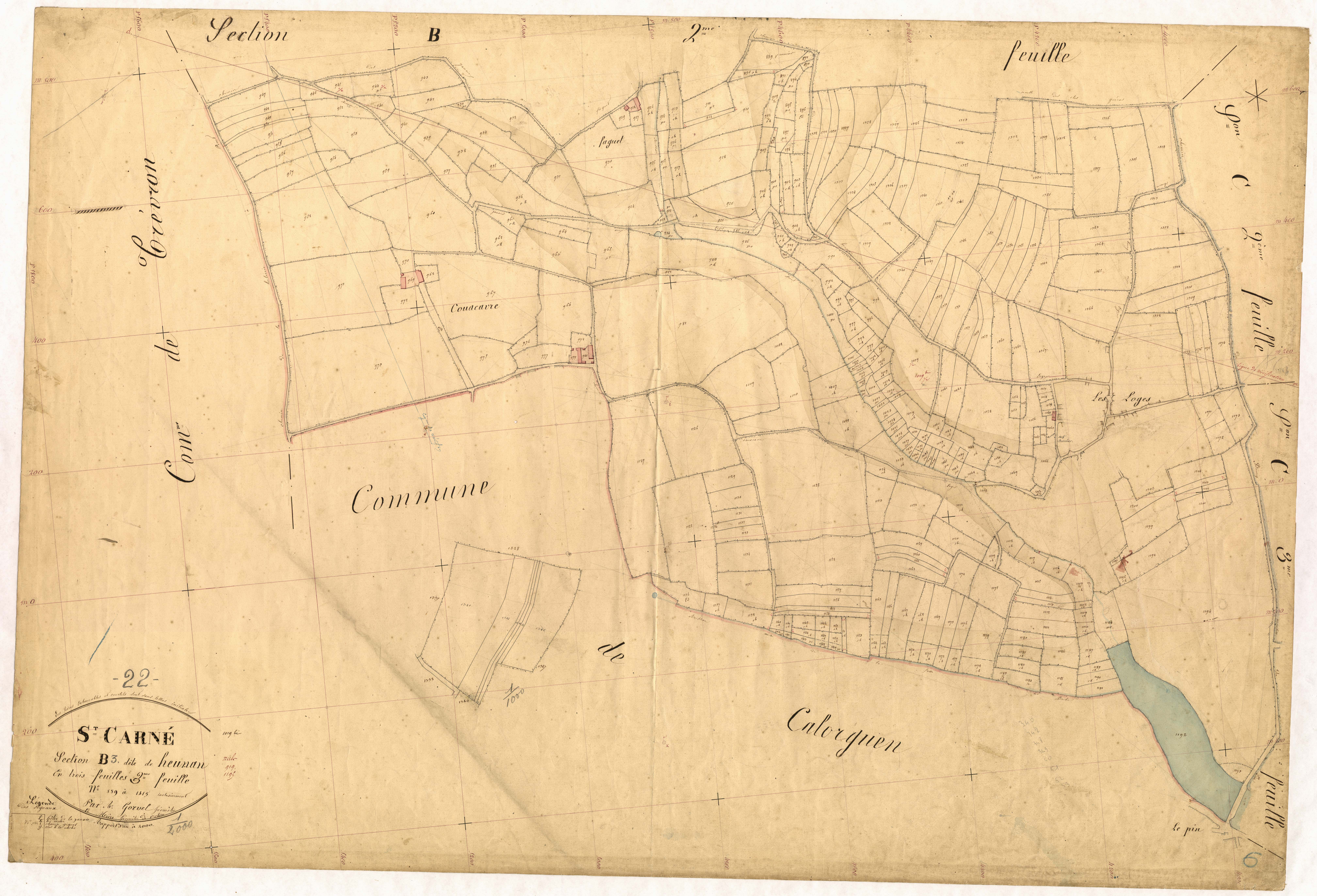 Saint-Carné - Section B, 3e feuille