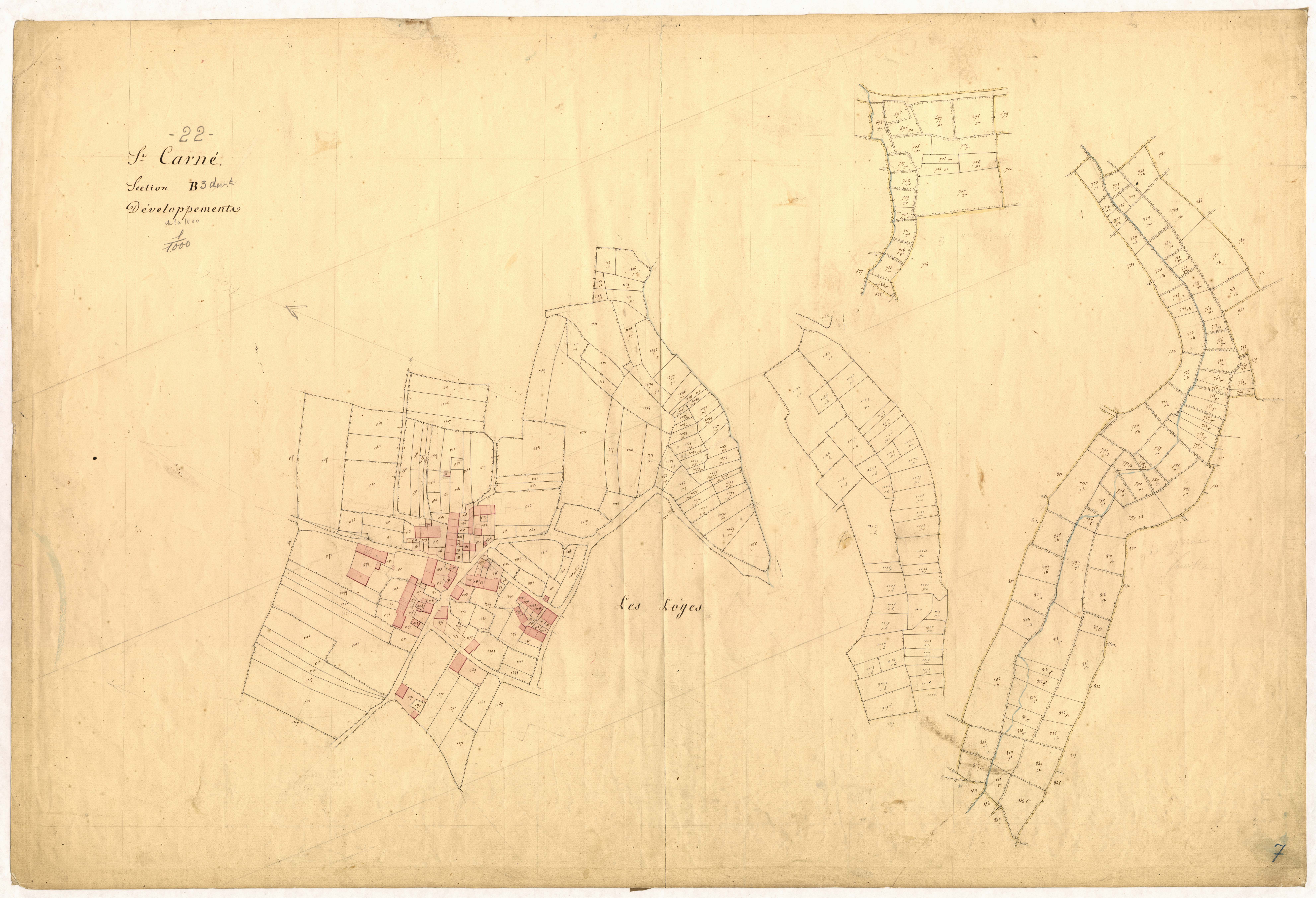 Saint-Carné - Section B, 3e feuille : développement