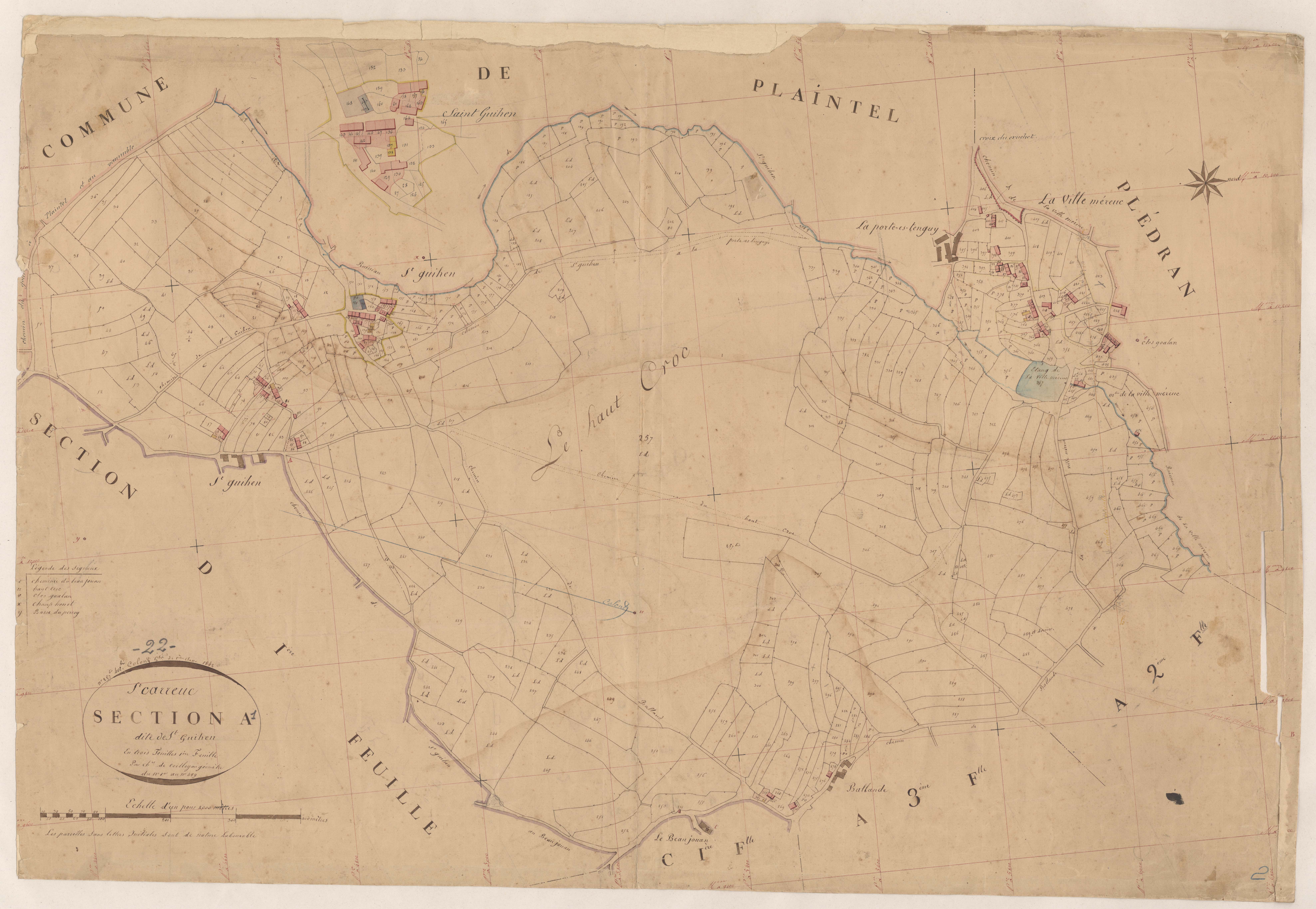 Saint-Carreuc - Section A, 1re feuille