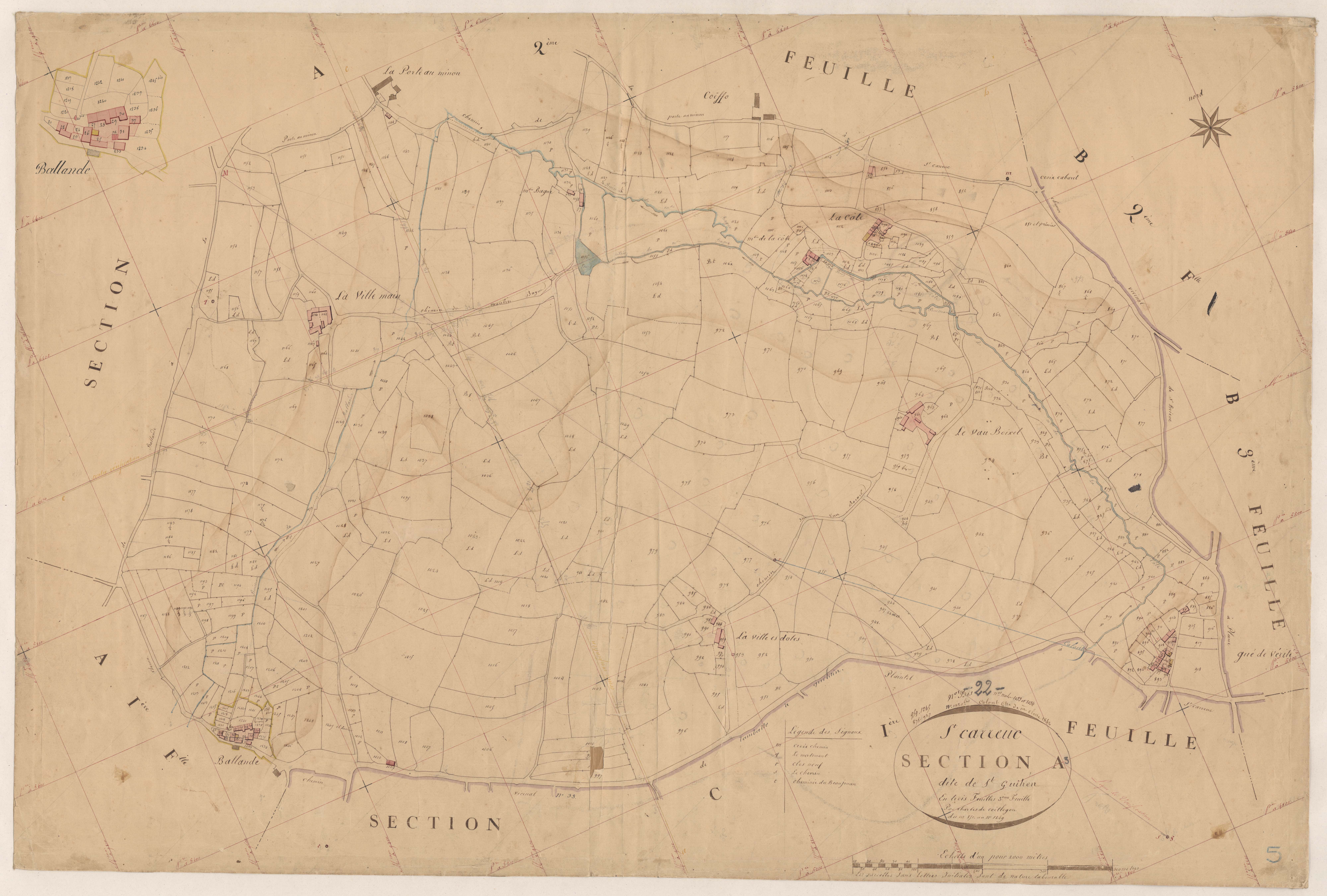 Saint-Carreuc - Section A, 3e feuille