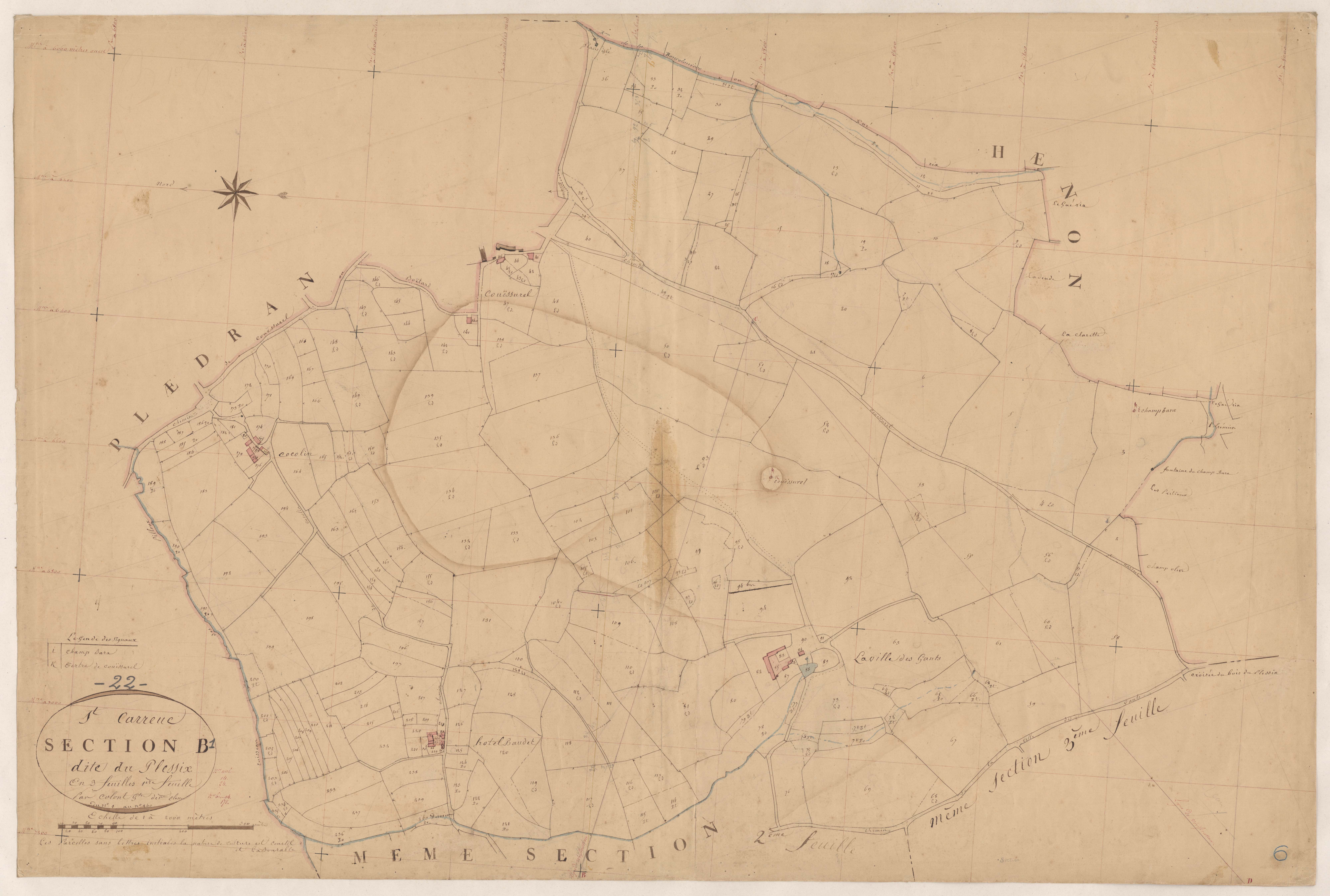 Saint-Carreuc - Section B, 1re feuille