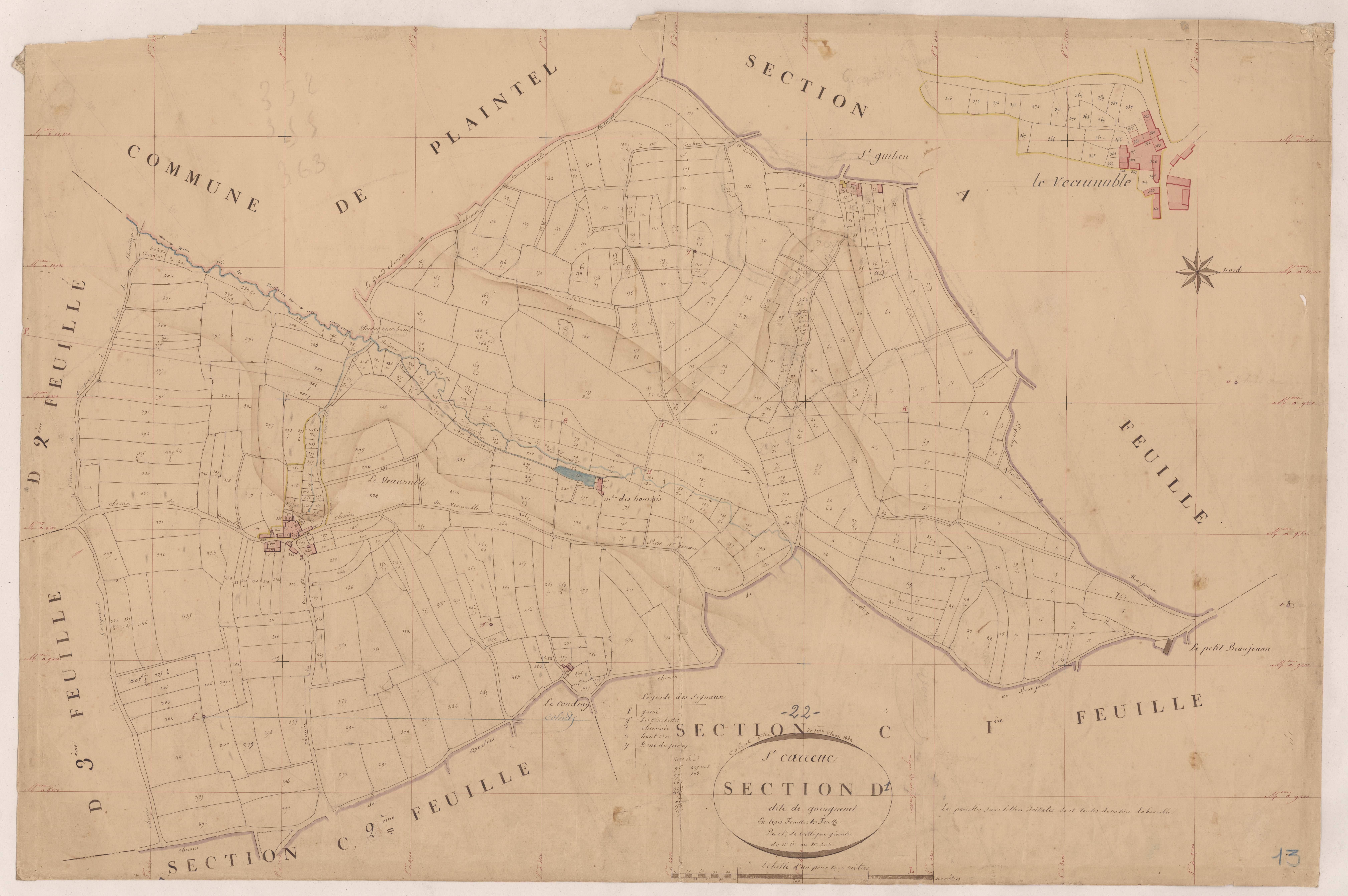 Saint-Carreuc - Section D, 1re feuille