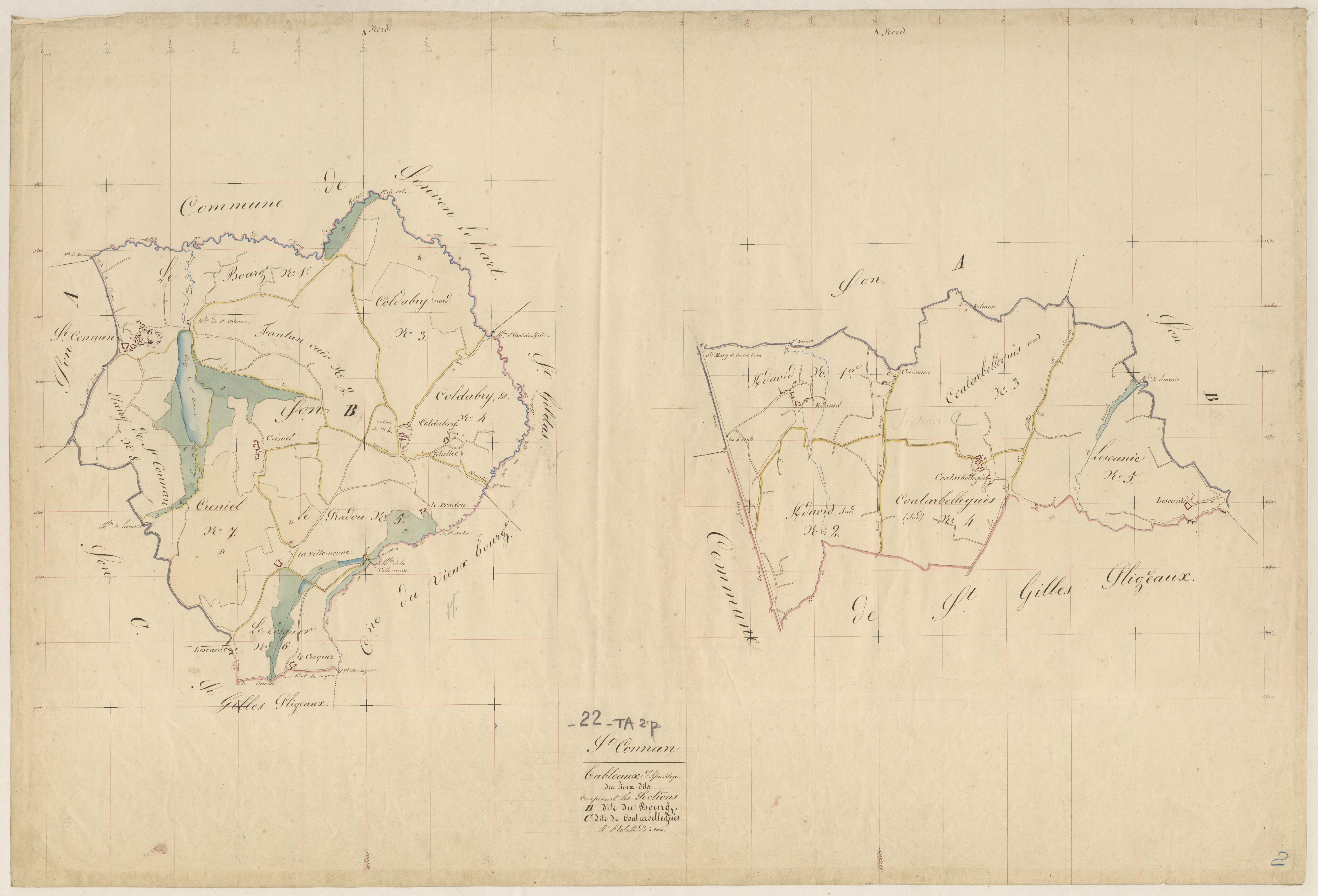 Saint-Connan - Tableau d'assemblage : sections B, C