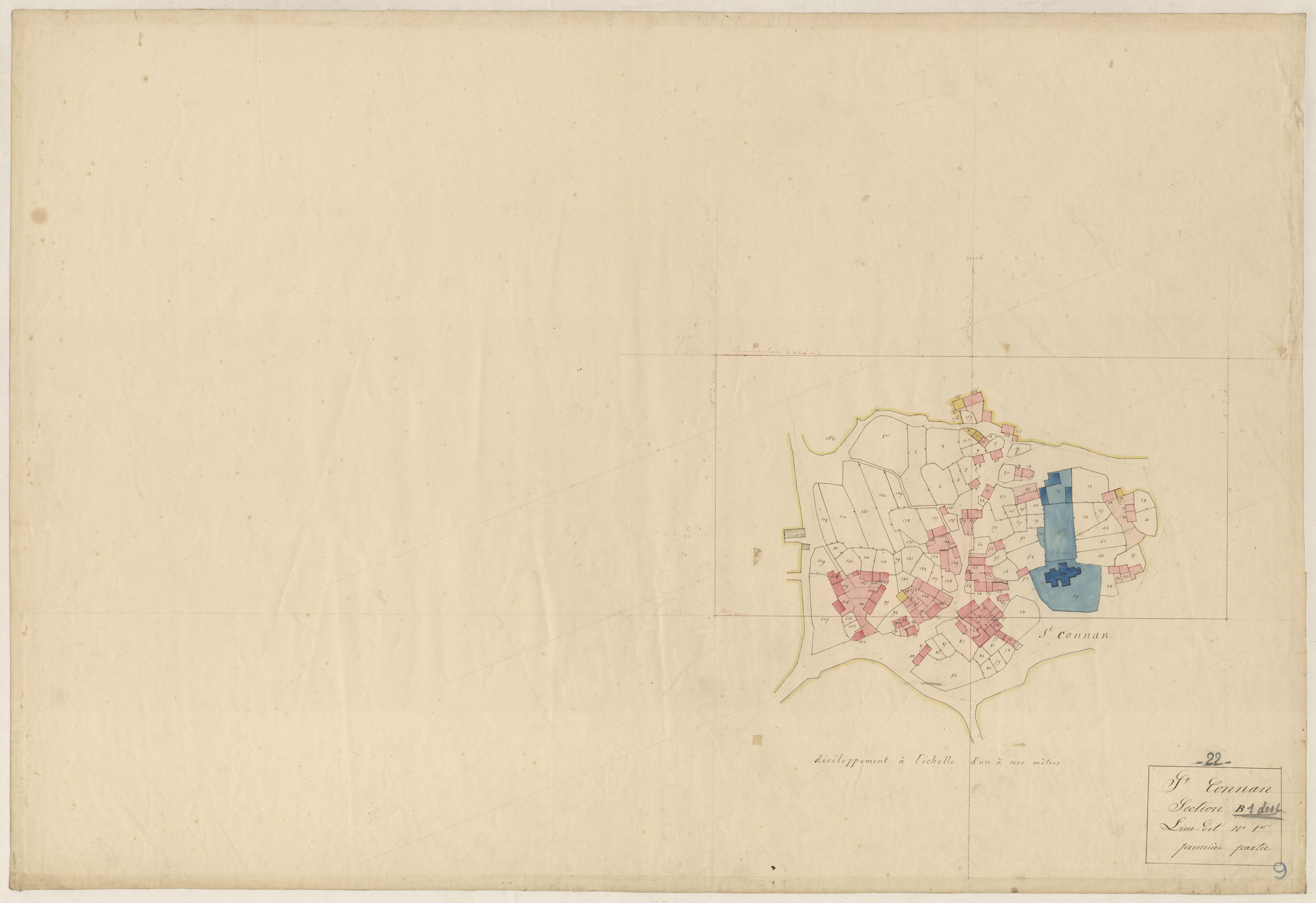 Saint-Connan - Section B, 1re feuille : développement