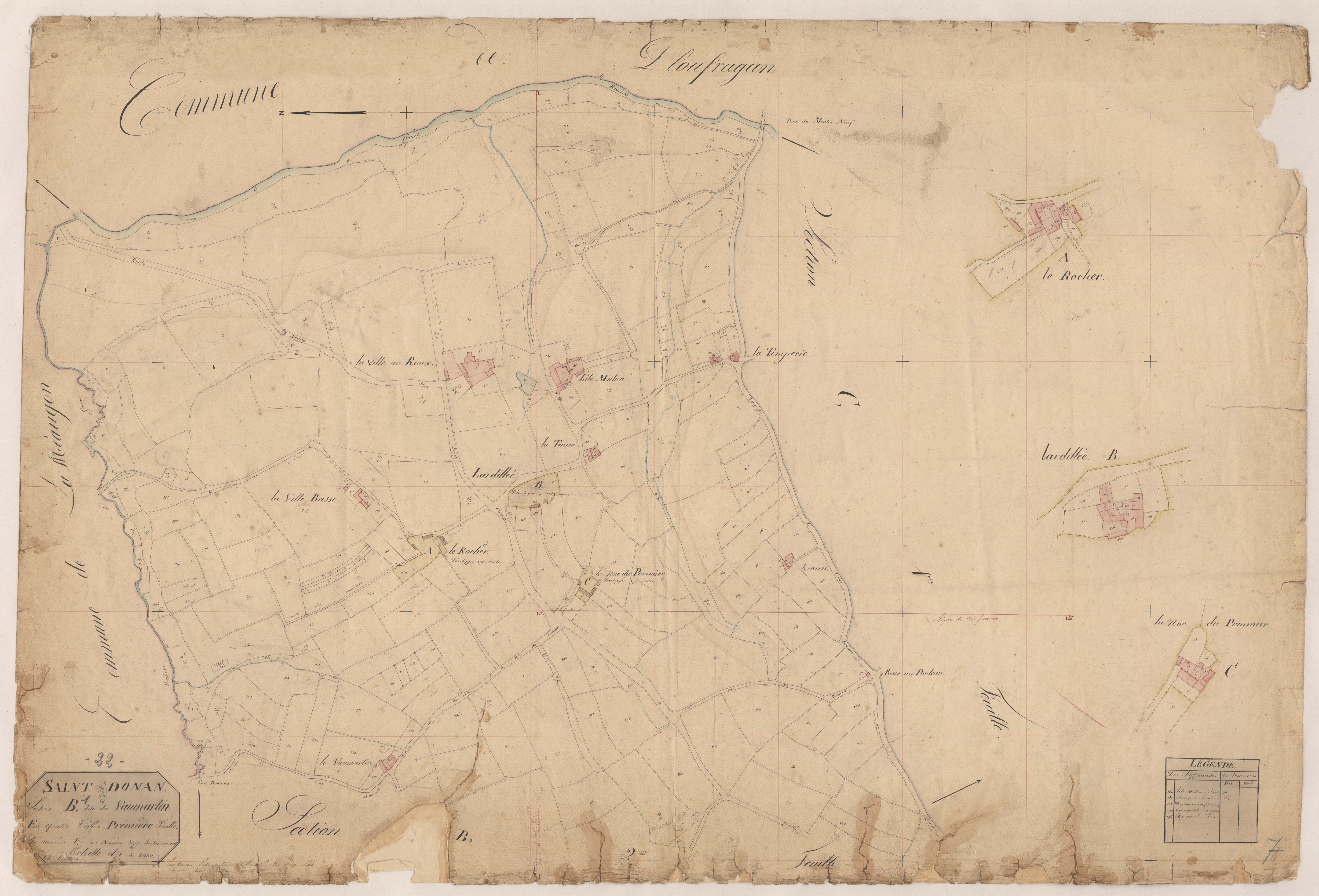 Saint-Donan - Section B, 1re feuille