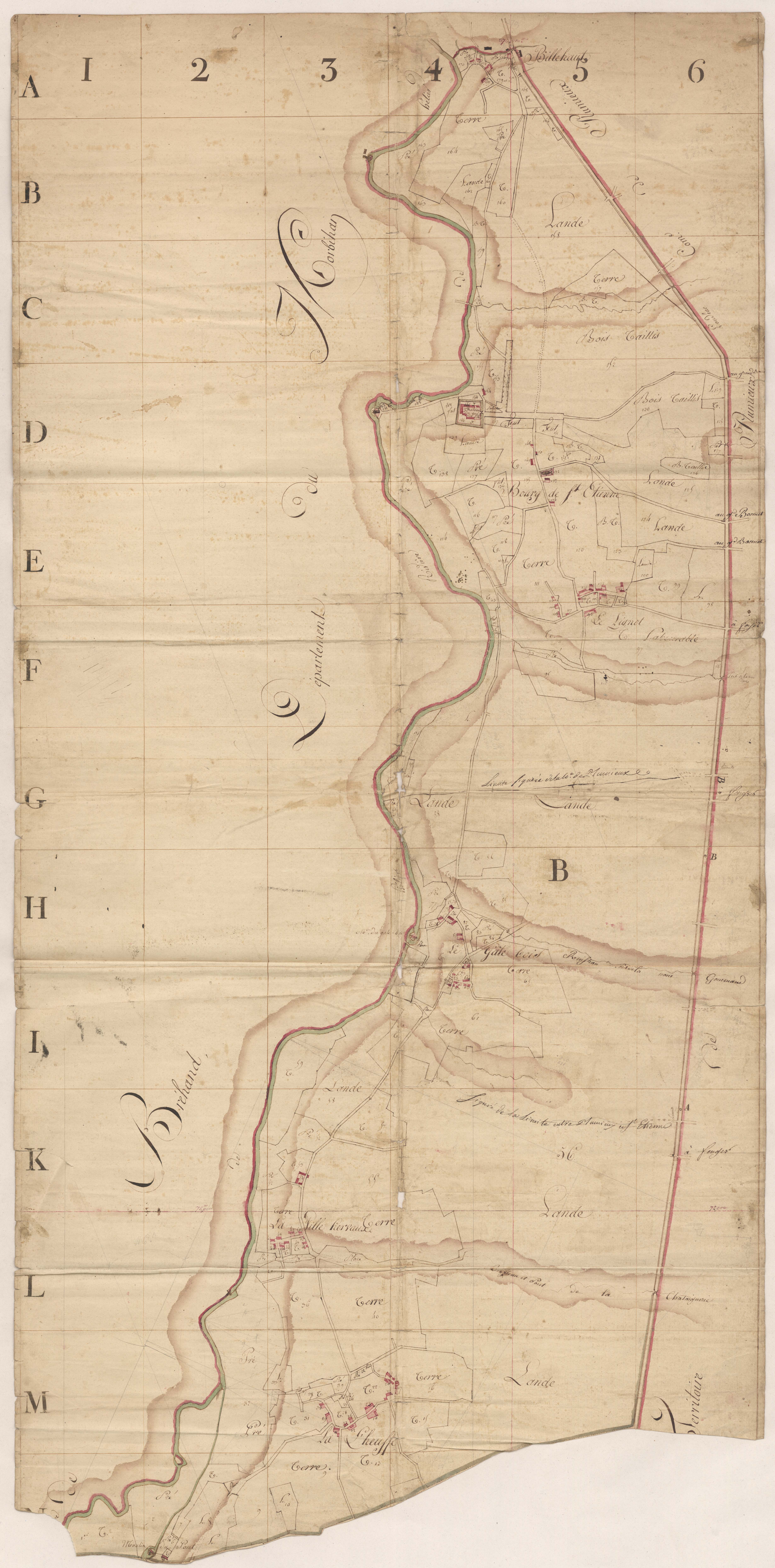 Saint-Étienne-du-Gué-de-l'Isle - Plan géométrique, partie Nord.