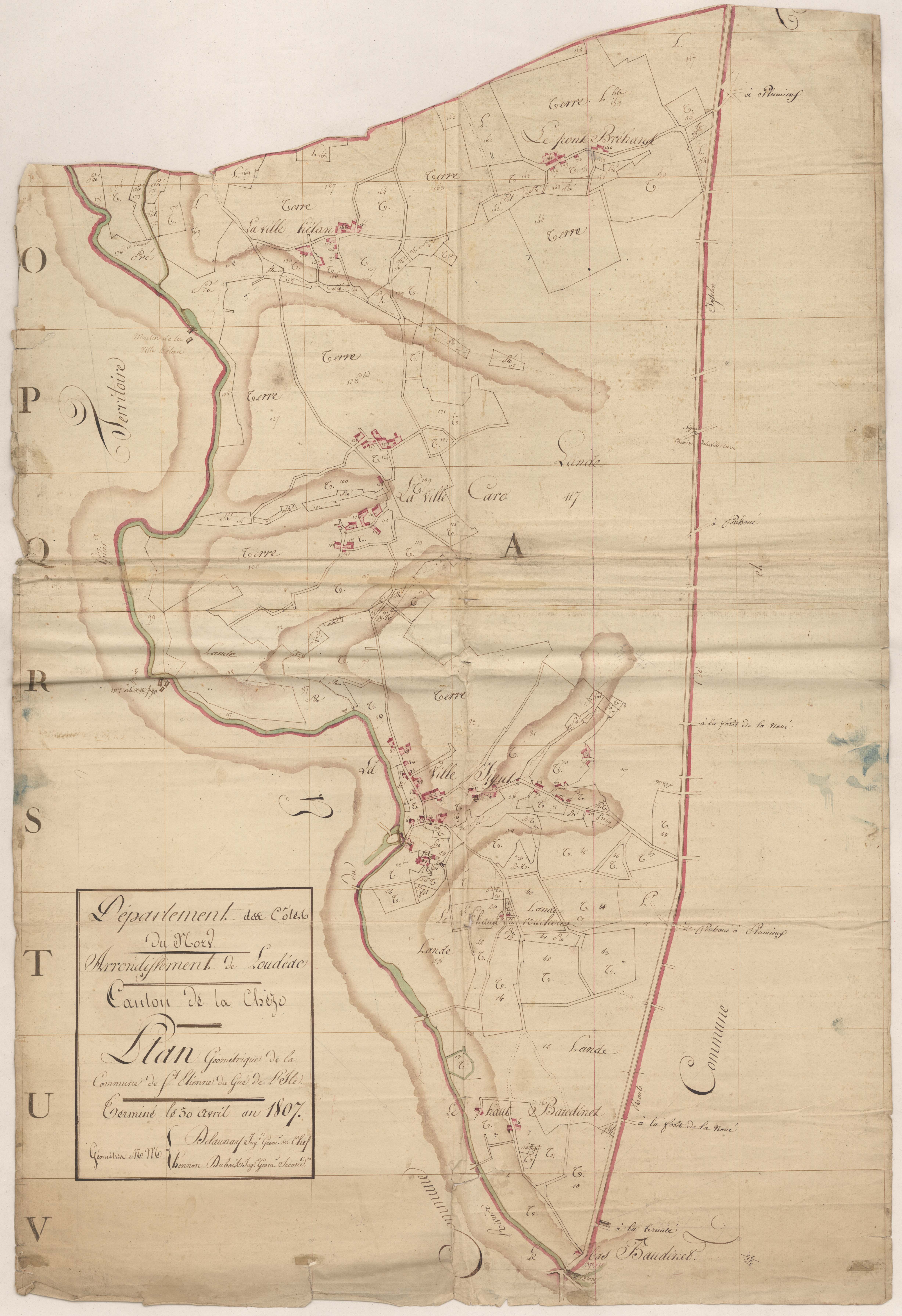 Saint-Étienne-du-Gué-de-l'Isle - Plan géométrique, partie Sud.