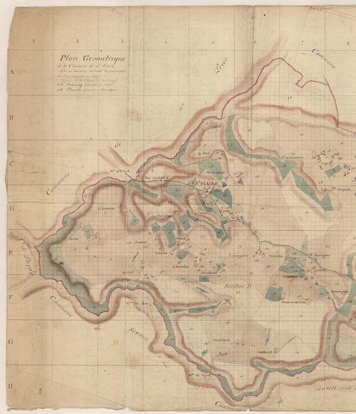 Saint-Fiacre - Plan géométrique, partie Ouest.