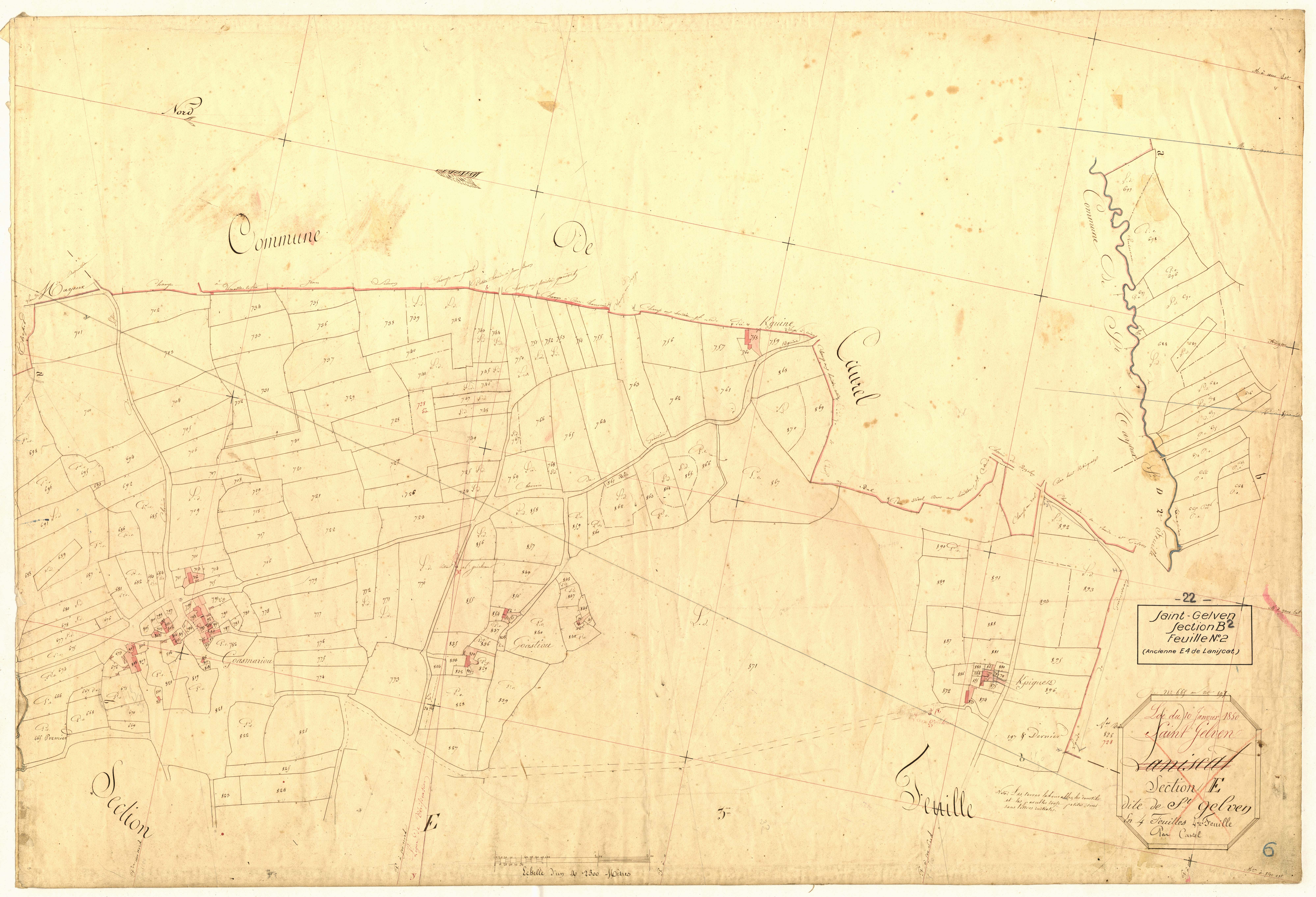 Saint-Gelven - Section E, 4e feuille (devenue section B, 2e feuille)