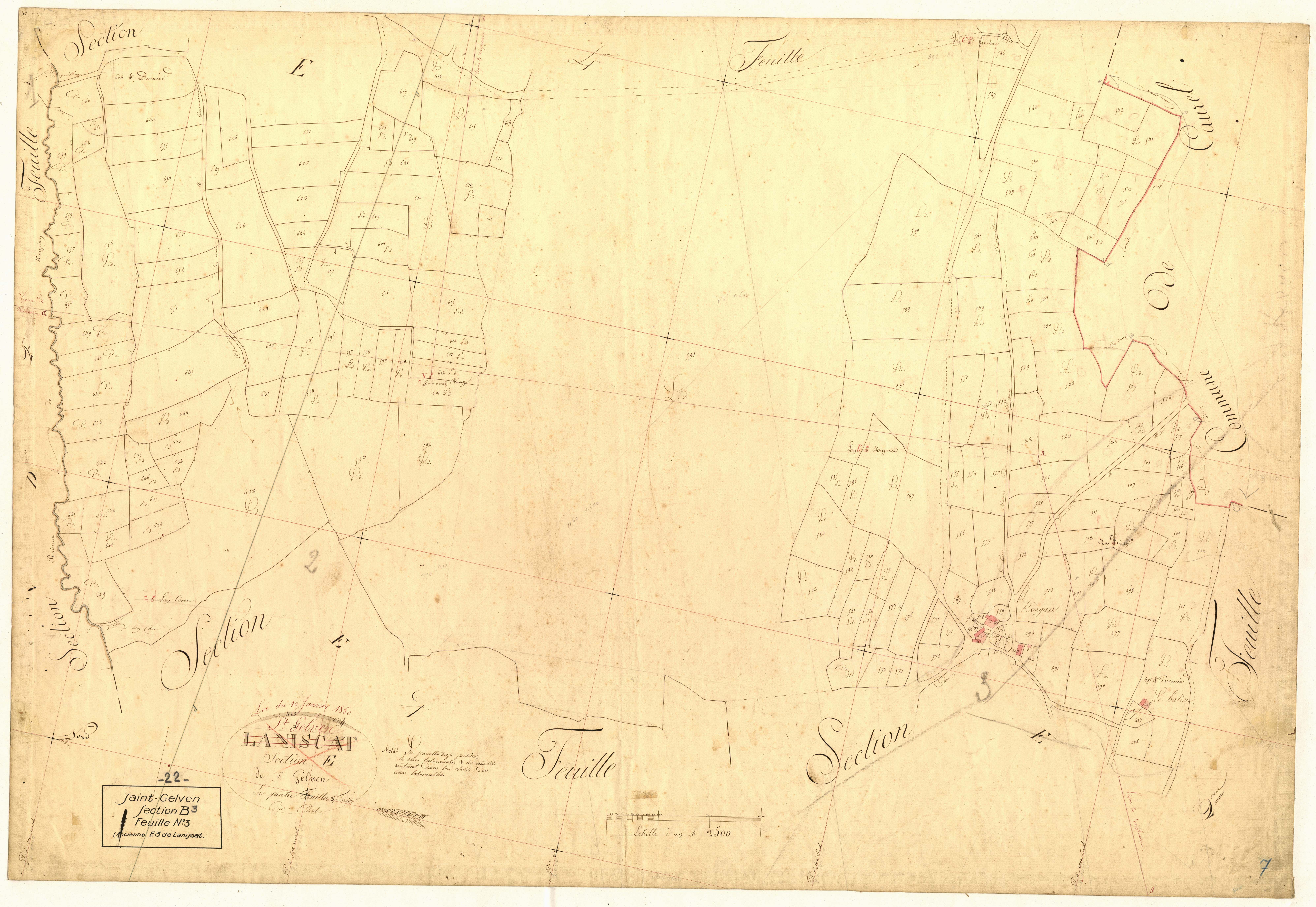 Saint-Gelven - Section E, 3e feuille (devenue section B, 3e feuille)