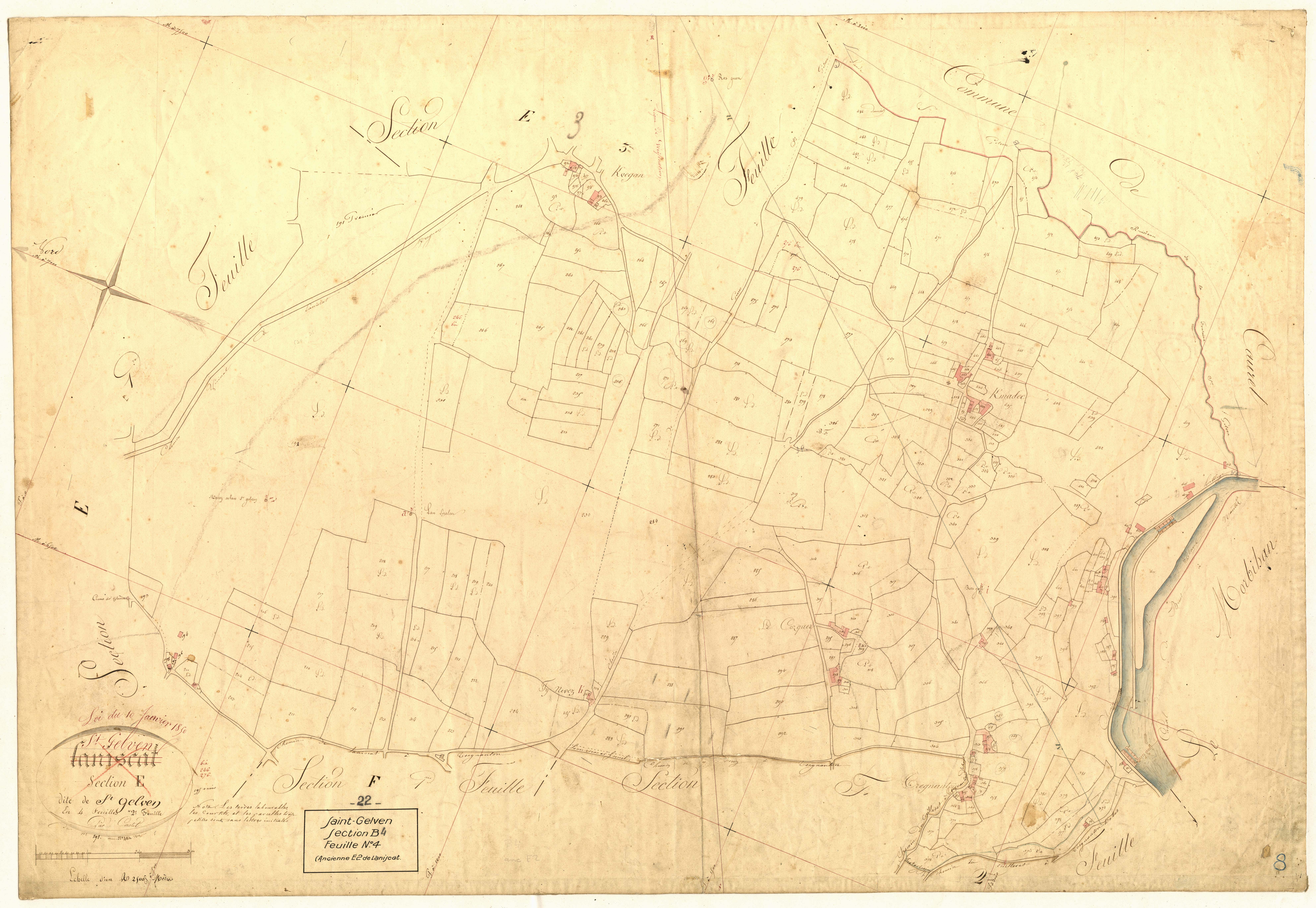 Saint-Gelven - Section E, 2e feuille (devenue section B, 4e feuille)