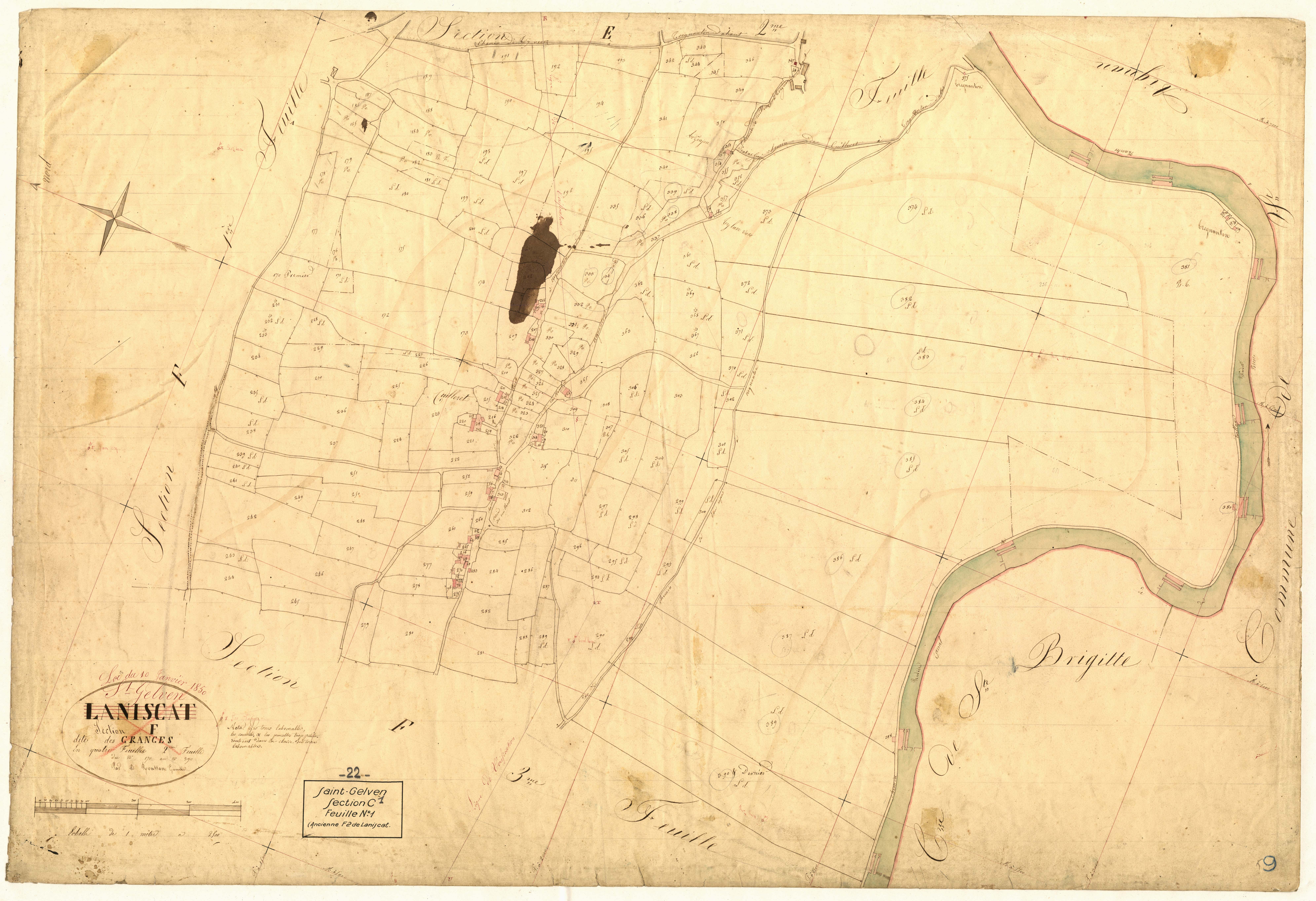 Saint-Gelven - Section F, 2e feuille (devenue section C, 1e feuille)
