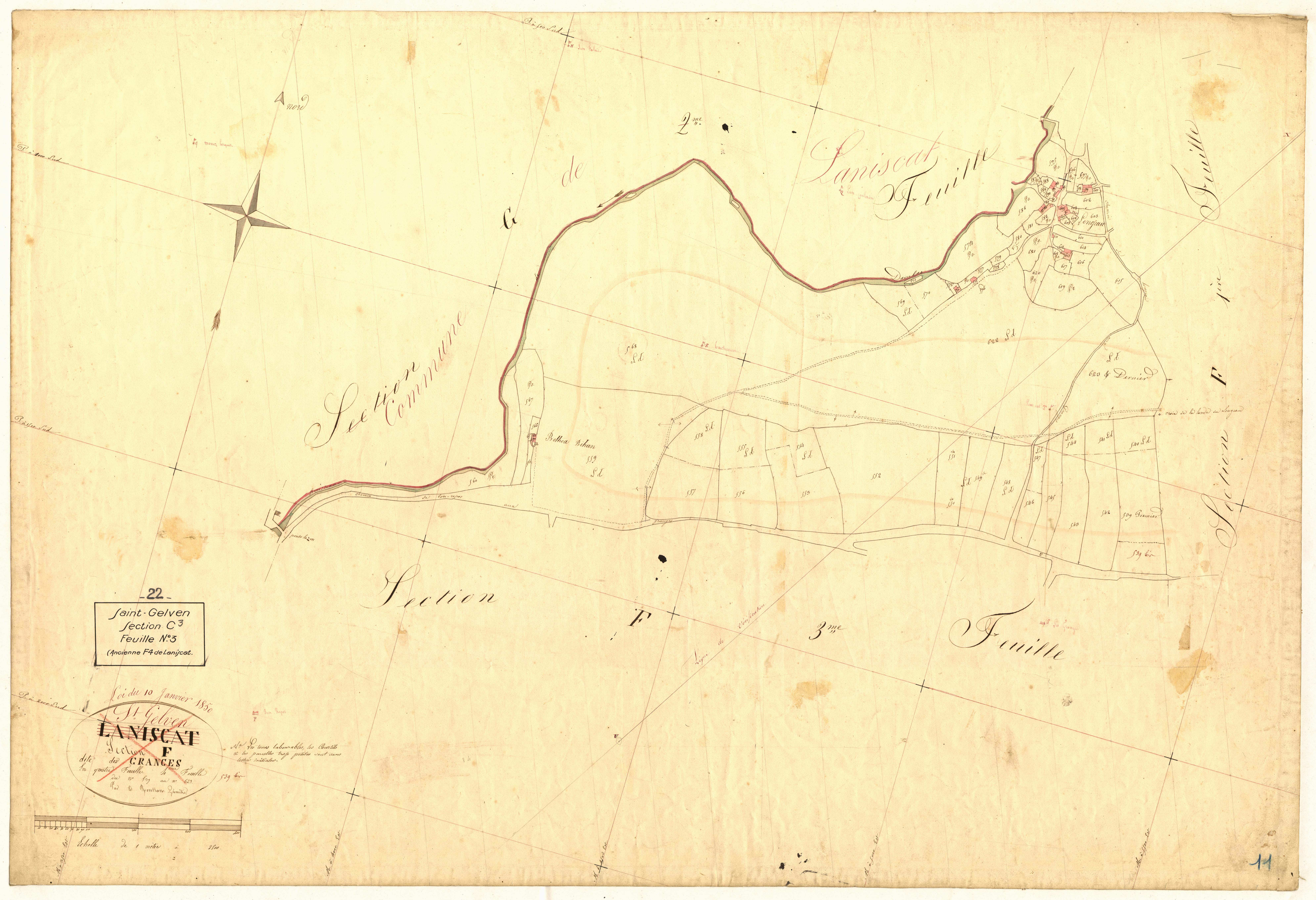Saint-Gelven - Section F, 4e feuille (devenue section C, 3e feuille)